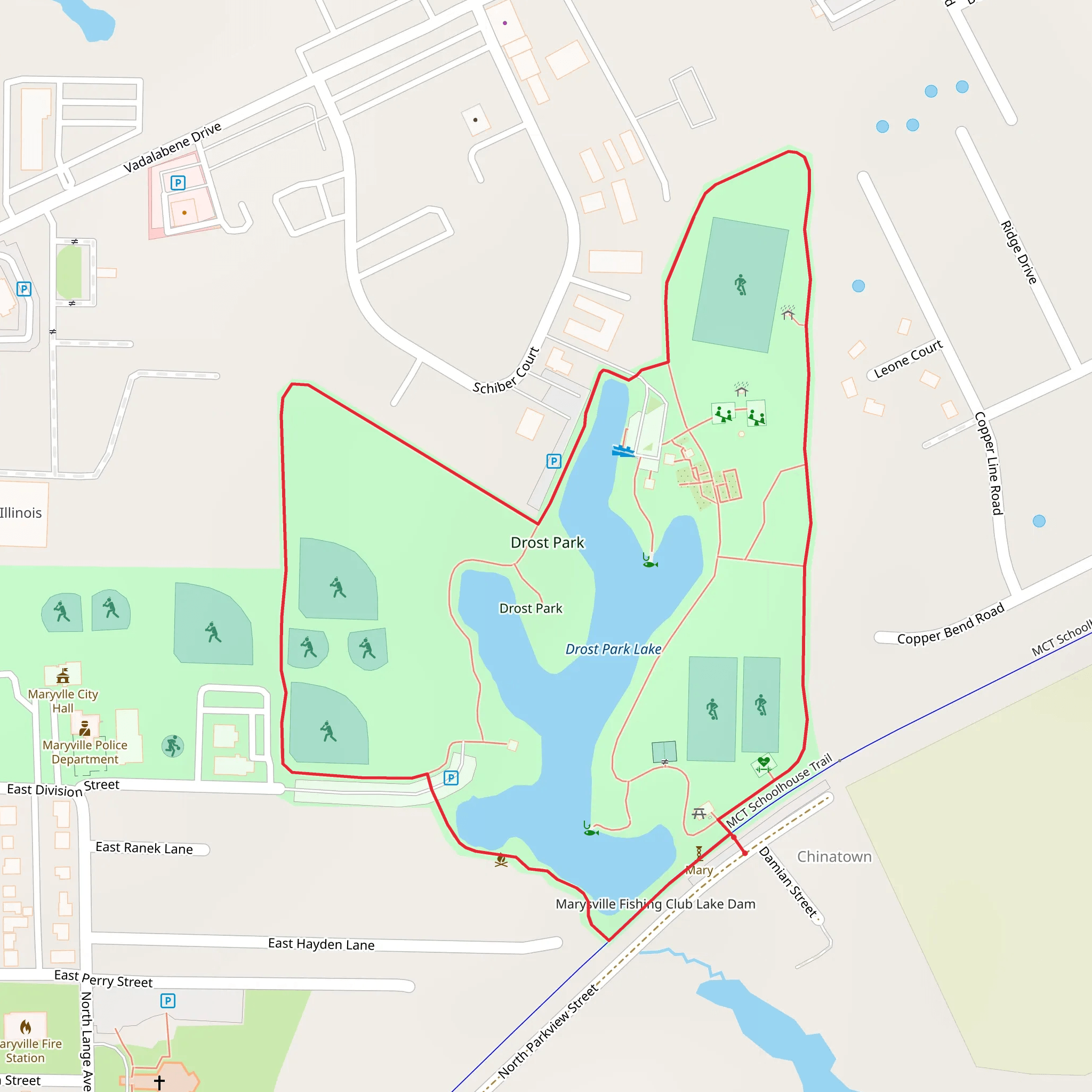 Drost Park Lake Loop mobile static map