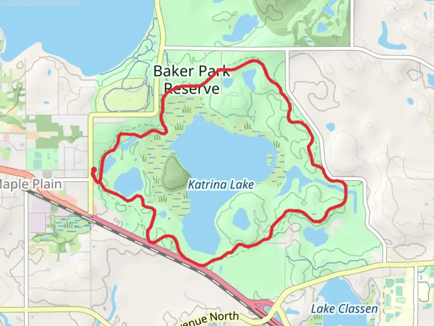 An image depicting the trail Lake Independence Regional Loop Trail and its surrounding area.