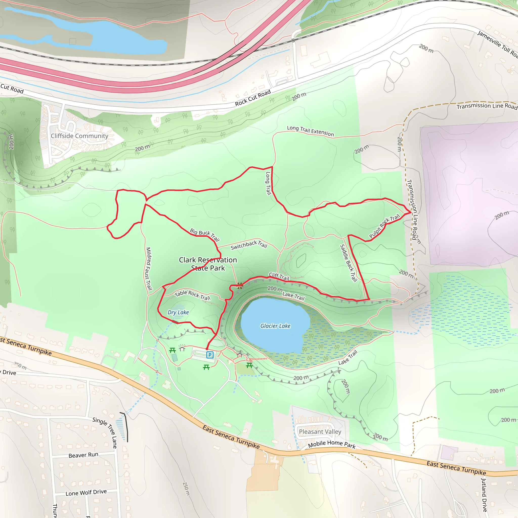 Clark Reservation State Park Loop Trail mobile static map