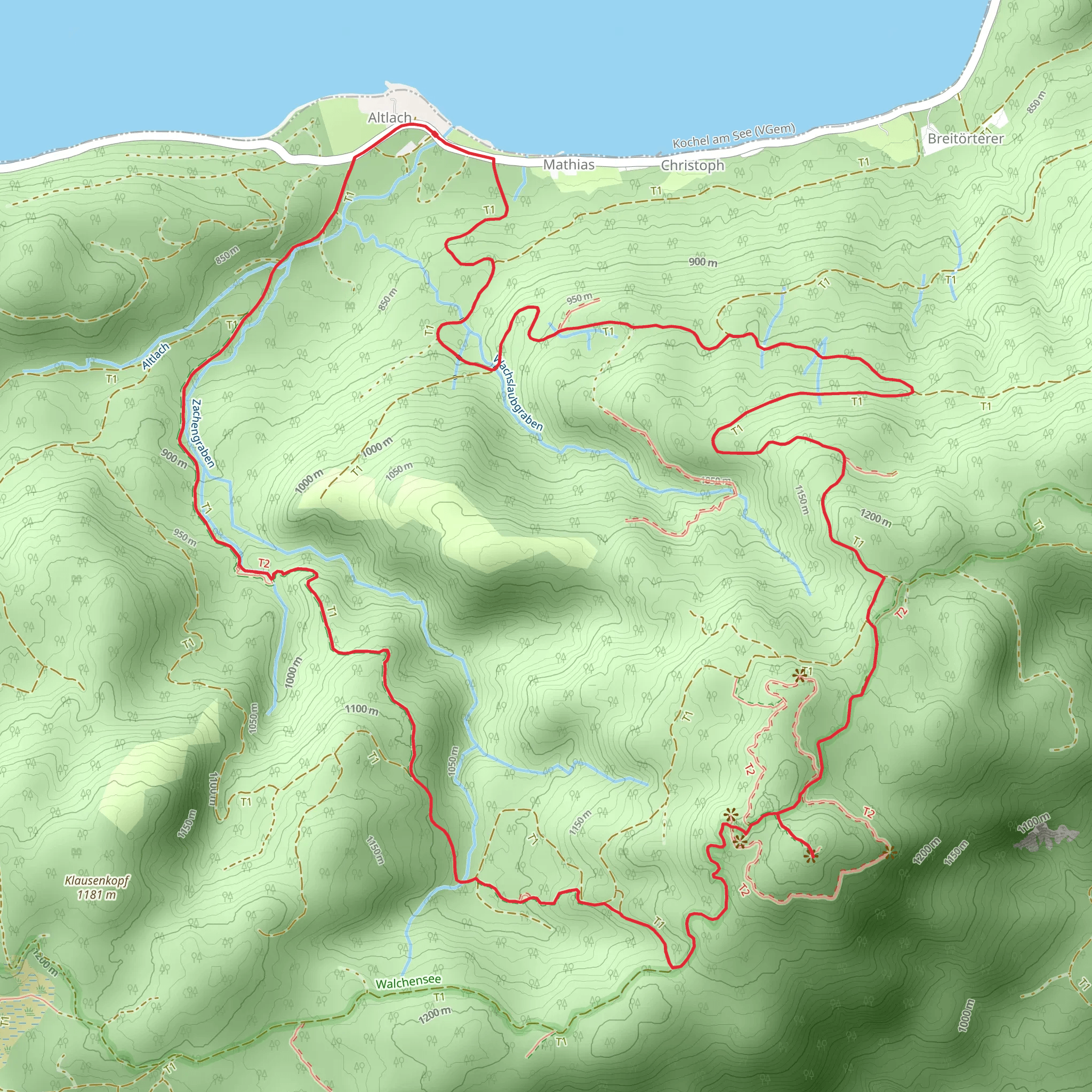 Altlacher Hochkopf Loop - Walchensee mobile static map