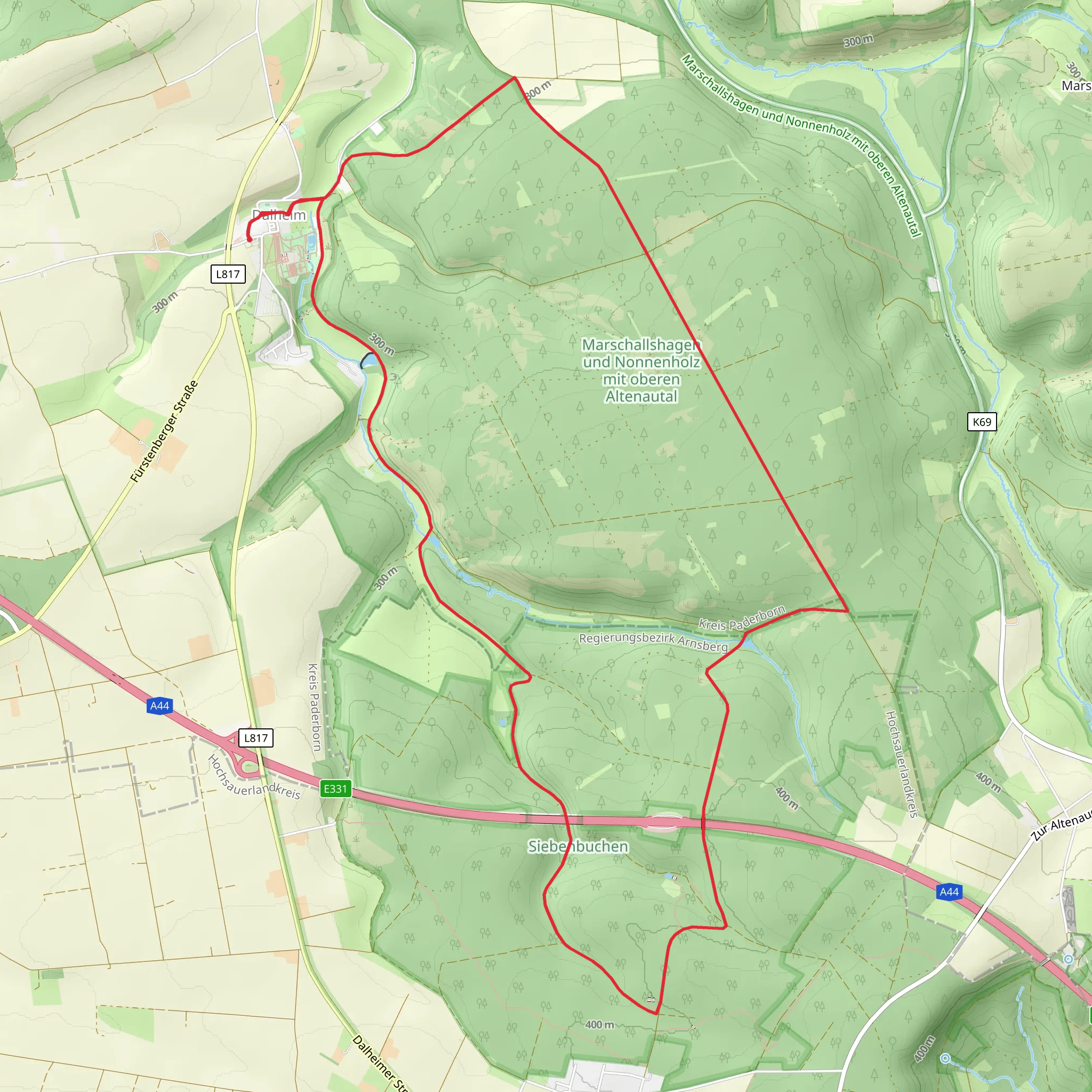 Dalheim and Siebenbuchen Loop mobile static map