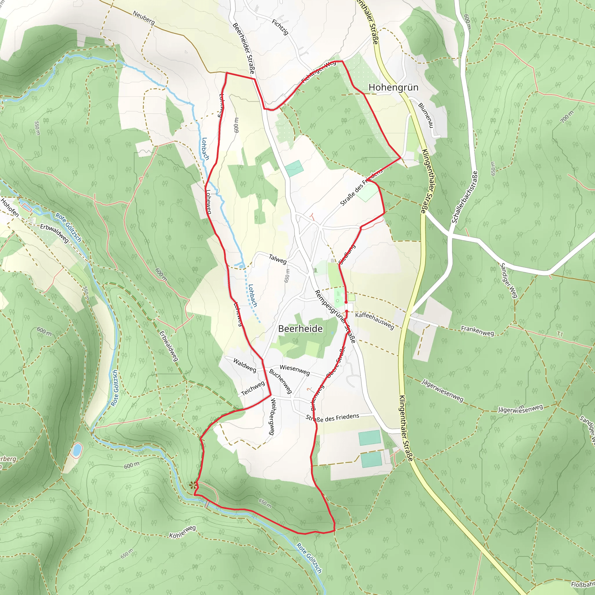Beerheide, Rothelstein and Hohengrun Loop via Rothelsteinweg mobile static map