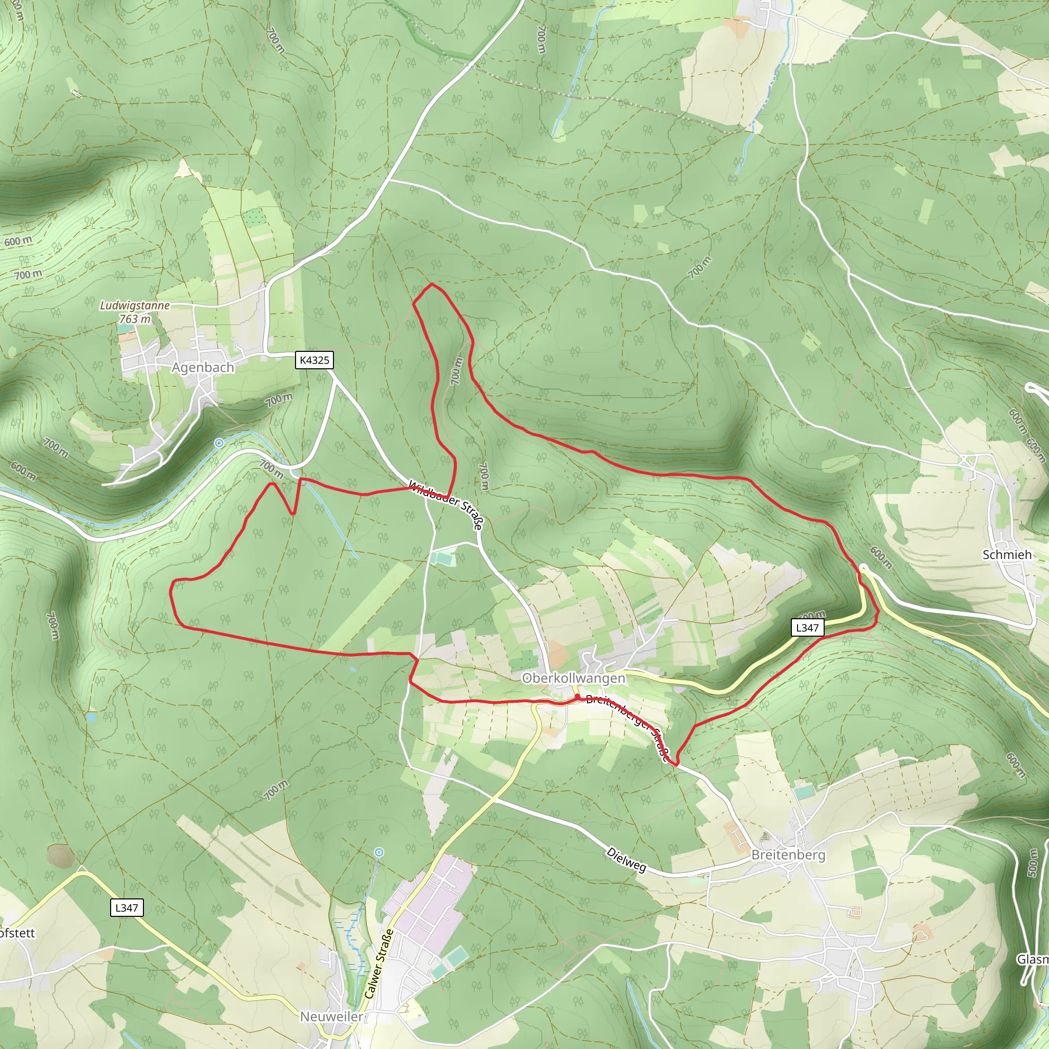 Talblick Weiss Loop mobile static map