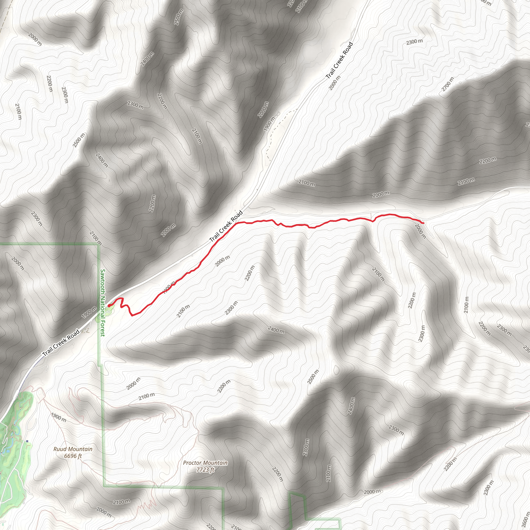 Corral Creek Out and Back mobile static map
