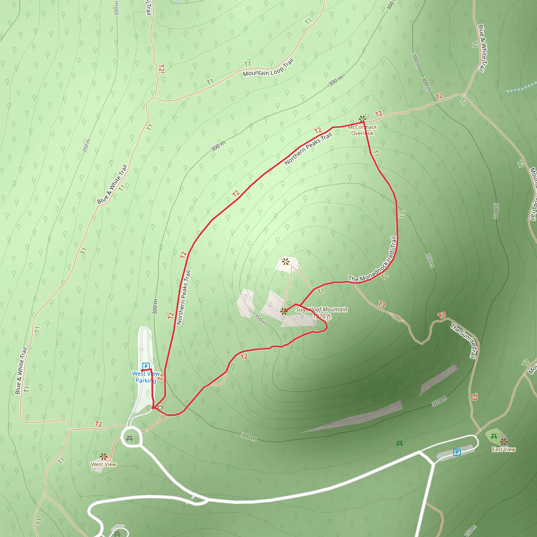 Sugarloaf Mountain Loop mobile static map