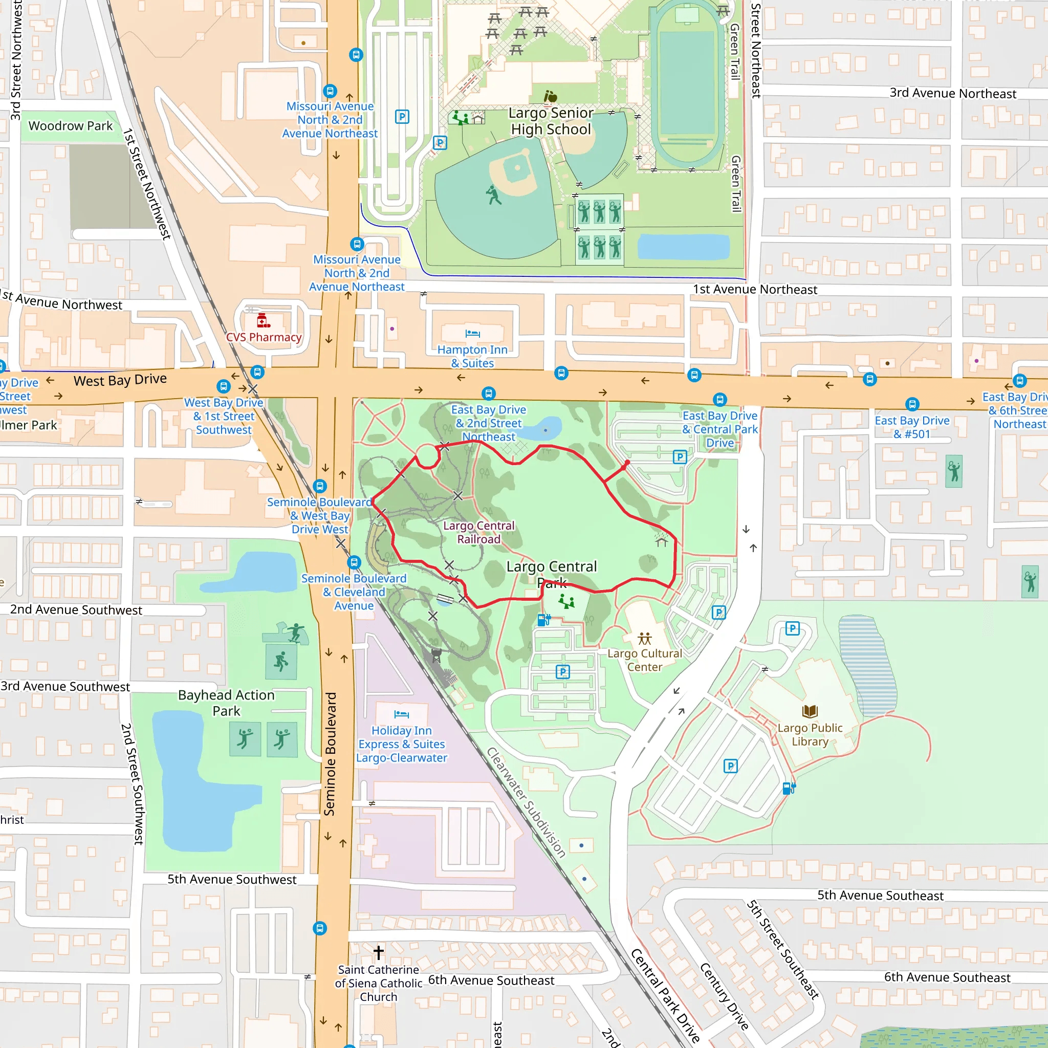 Largo Central Park Loop mobile static map