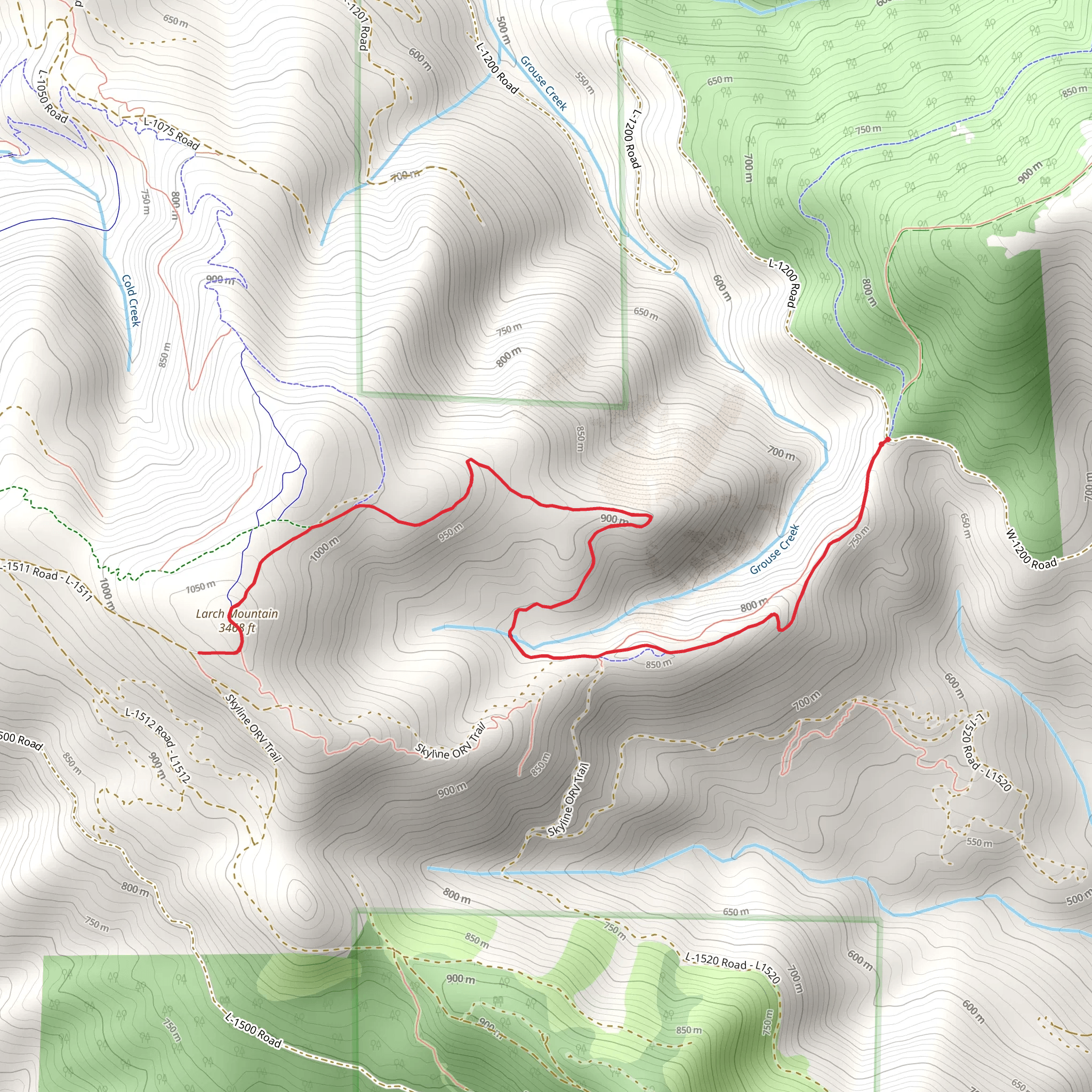 Larch Mountain via Tarbell Trail mobile static map
