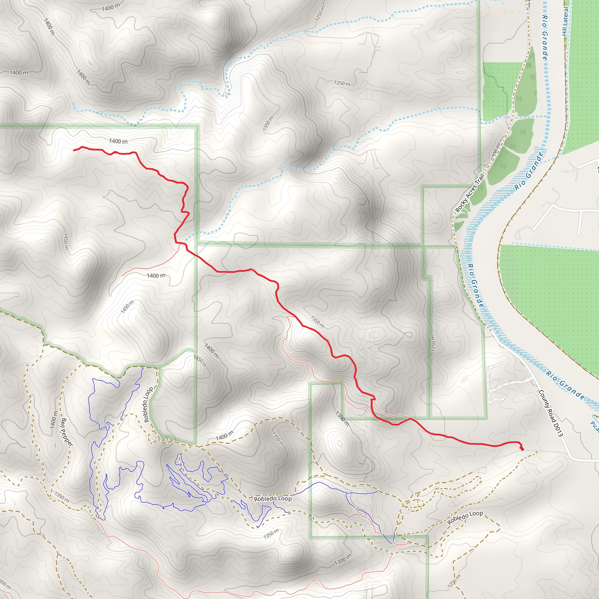 Ridge Line Trail mobile static map