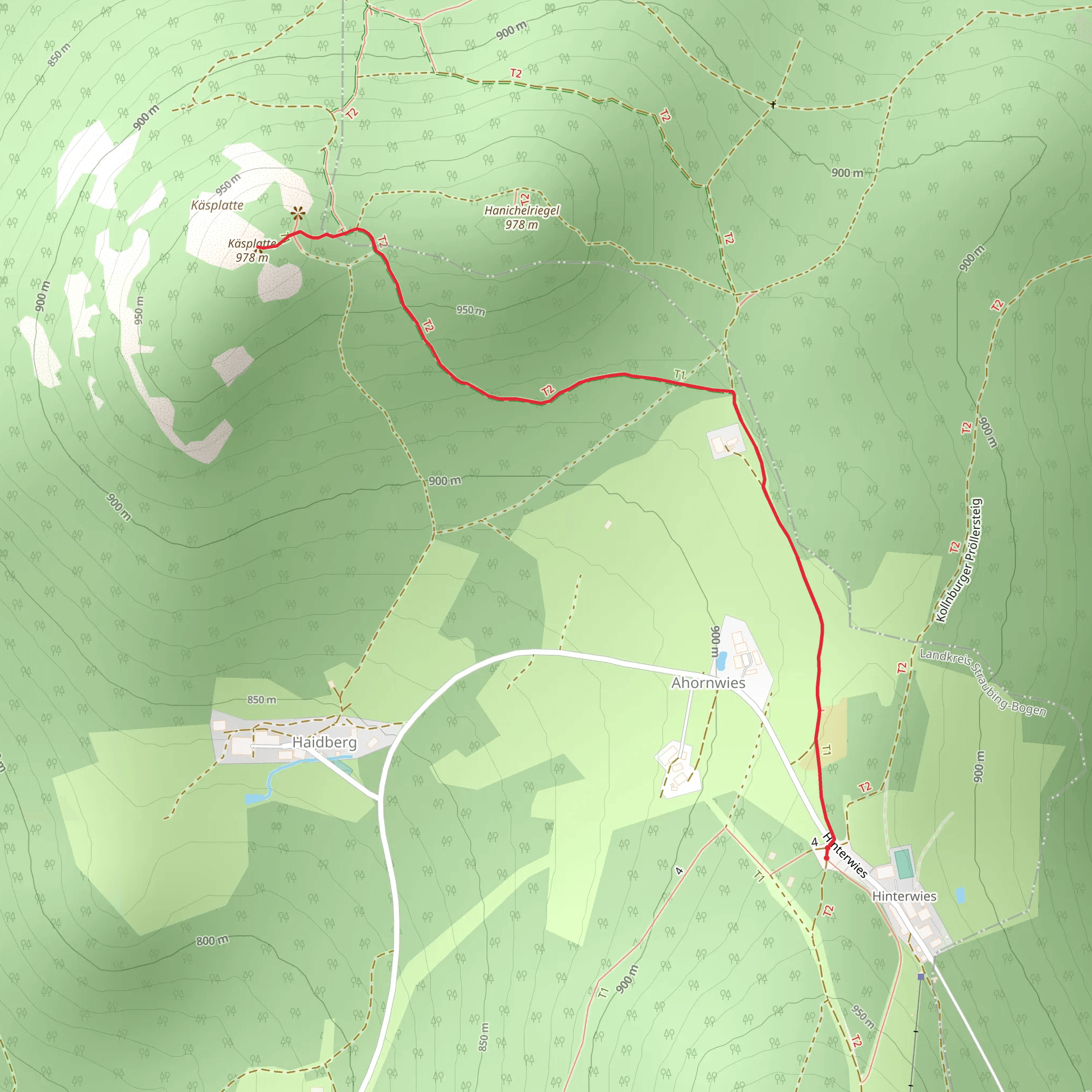 Käsplatte Peak Walk mobile static map