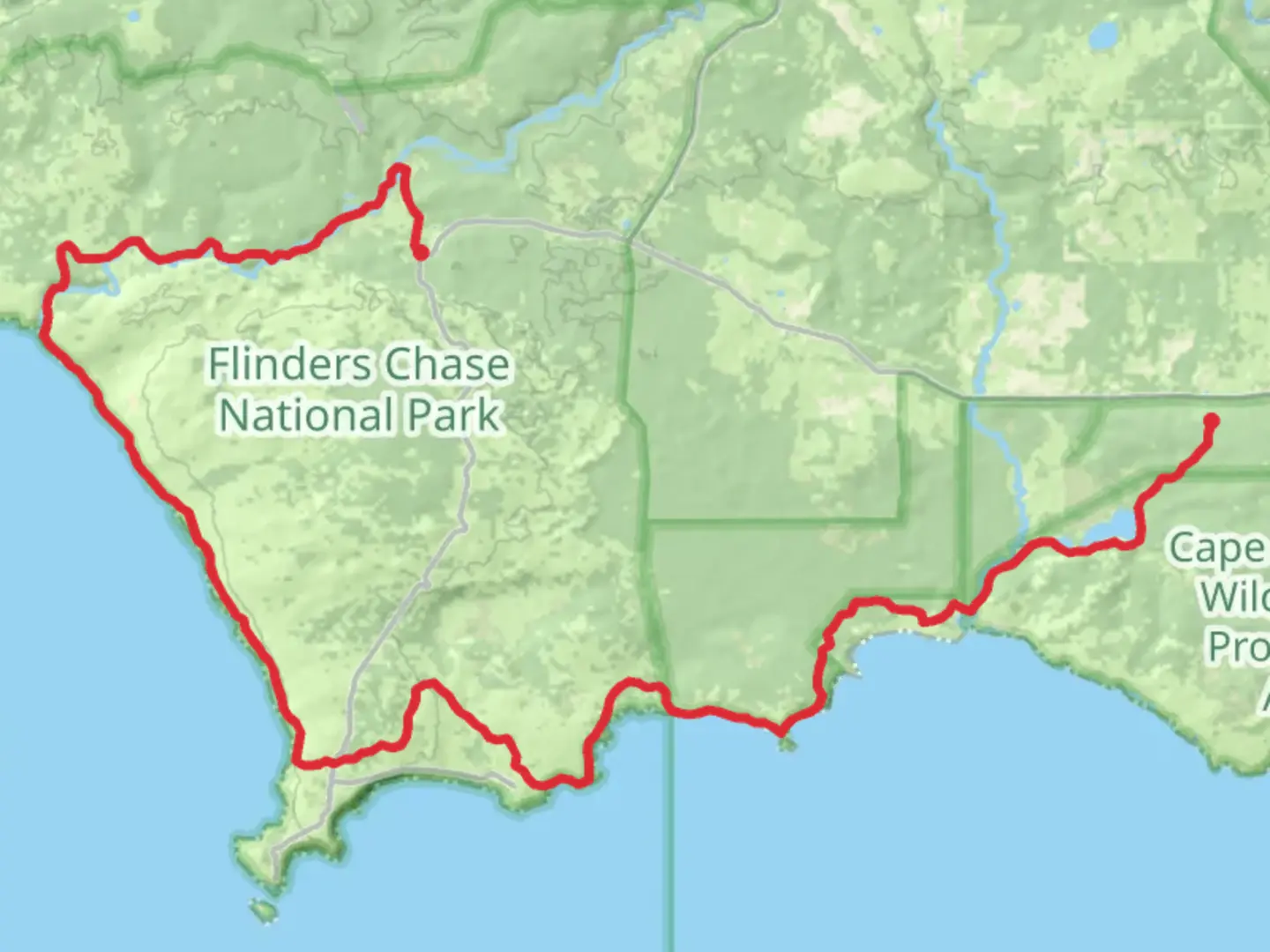 An image depicting the trail Kangaroo Island Wilderness Trail and its surrounding area.