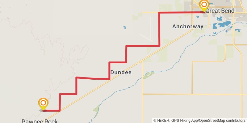 American Discovery Trail - Kansas stage 25 Map