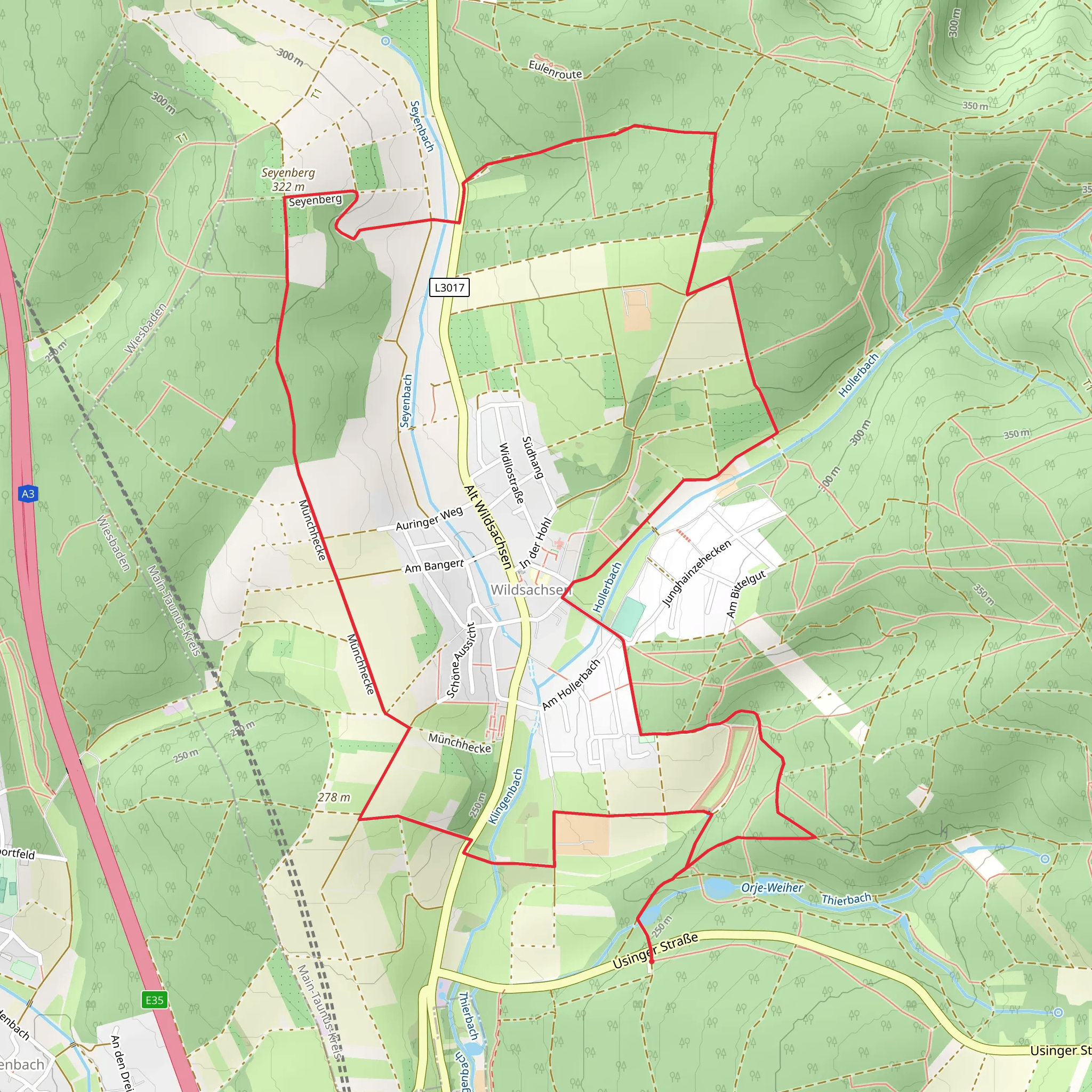 Herzog Weiher via Rund um Wildsachsen mobile static map