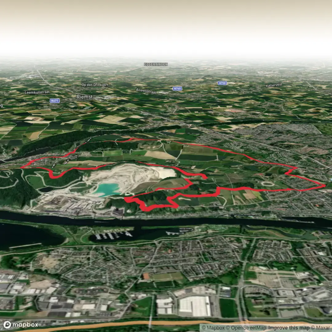 An image depicting the trail Kasteel Neercanne and Encibos and Zonneberg Loop and its surrounding area.