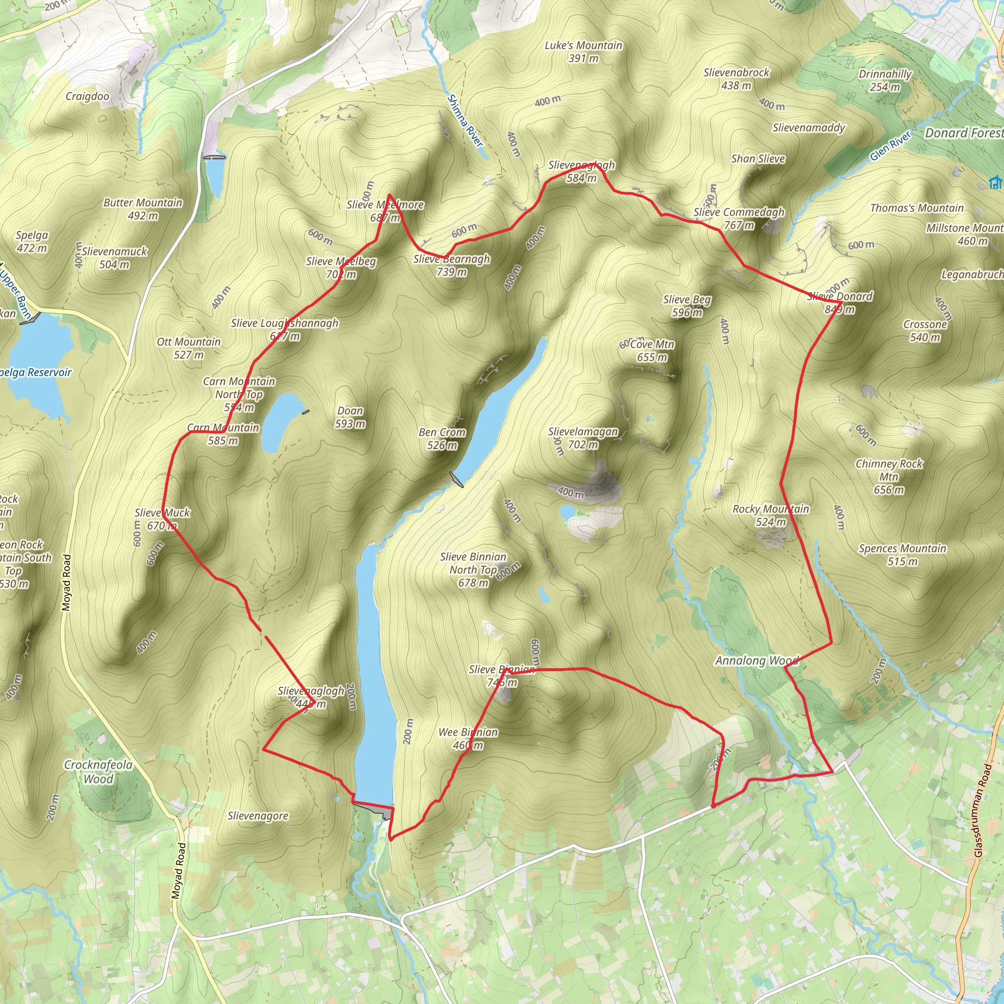 Mourne Wall Challenge mobile static map