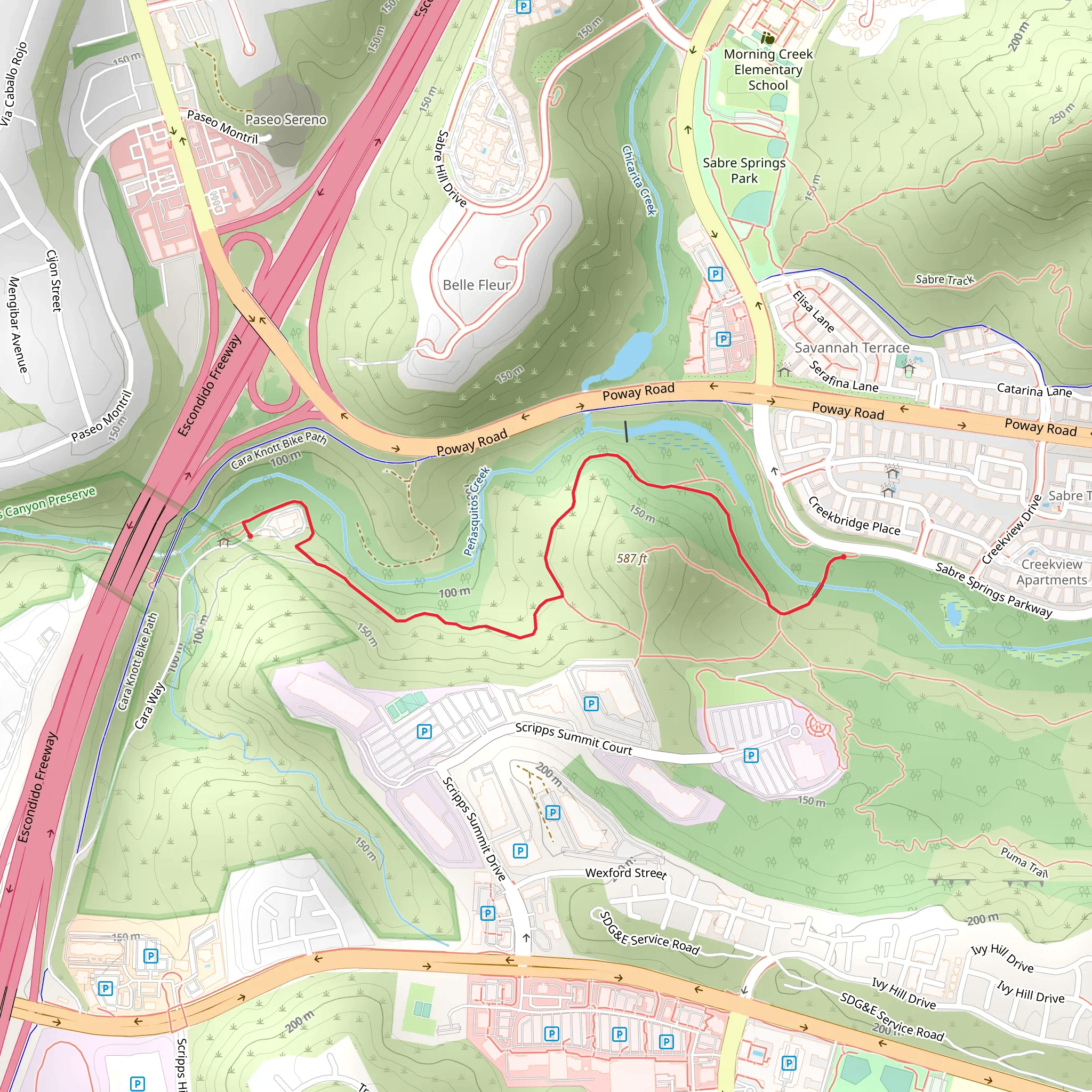 Walk along Peñasquitos Creek - Cara Way mobile static map