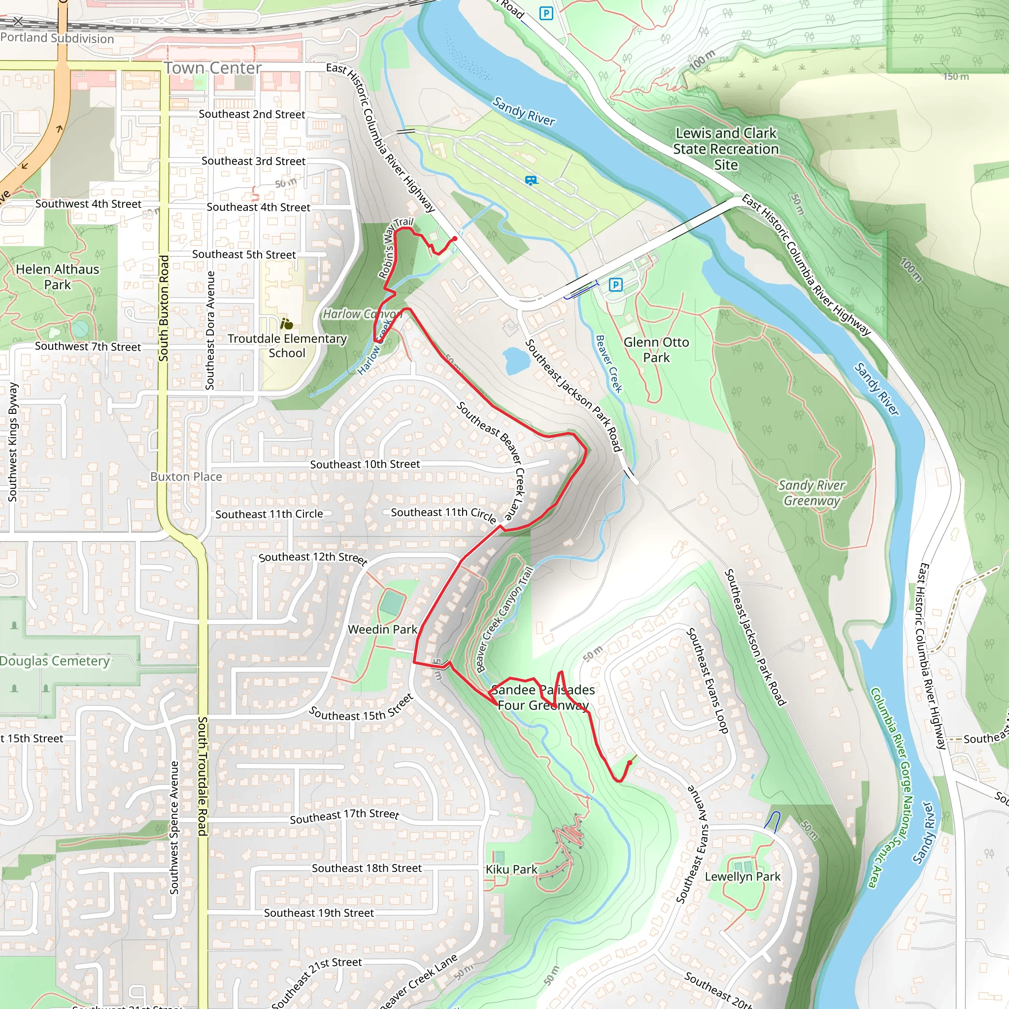 Robin's Way and Beaver Creek Trail mobile static map