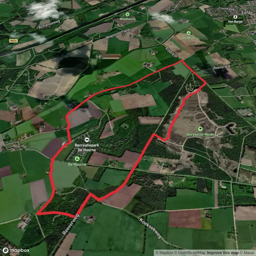 An image depicting the trail Calluna Route and its surrounding area.