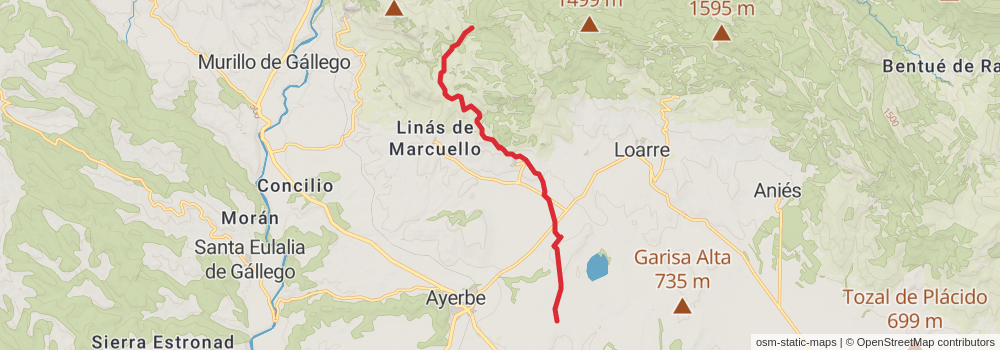 GR 95 - Calzada Romana de Zaragoza a Francia por el Puerto del Palo stage 2 Map