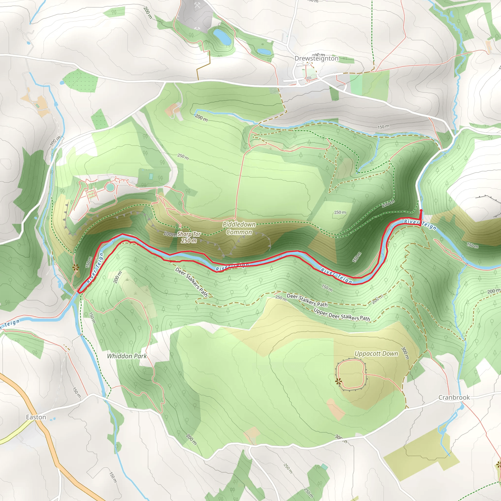 River Teign and Fisherman's Path mobile static map