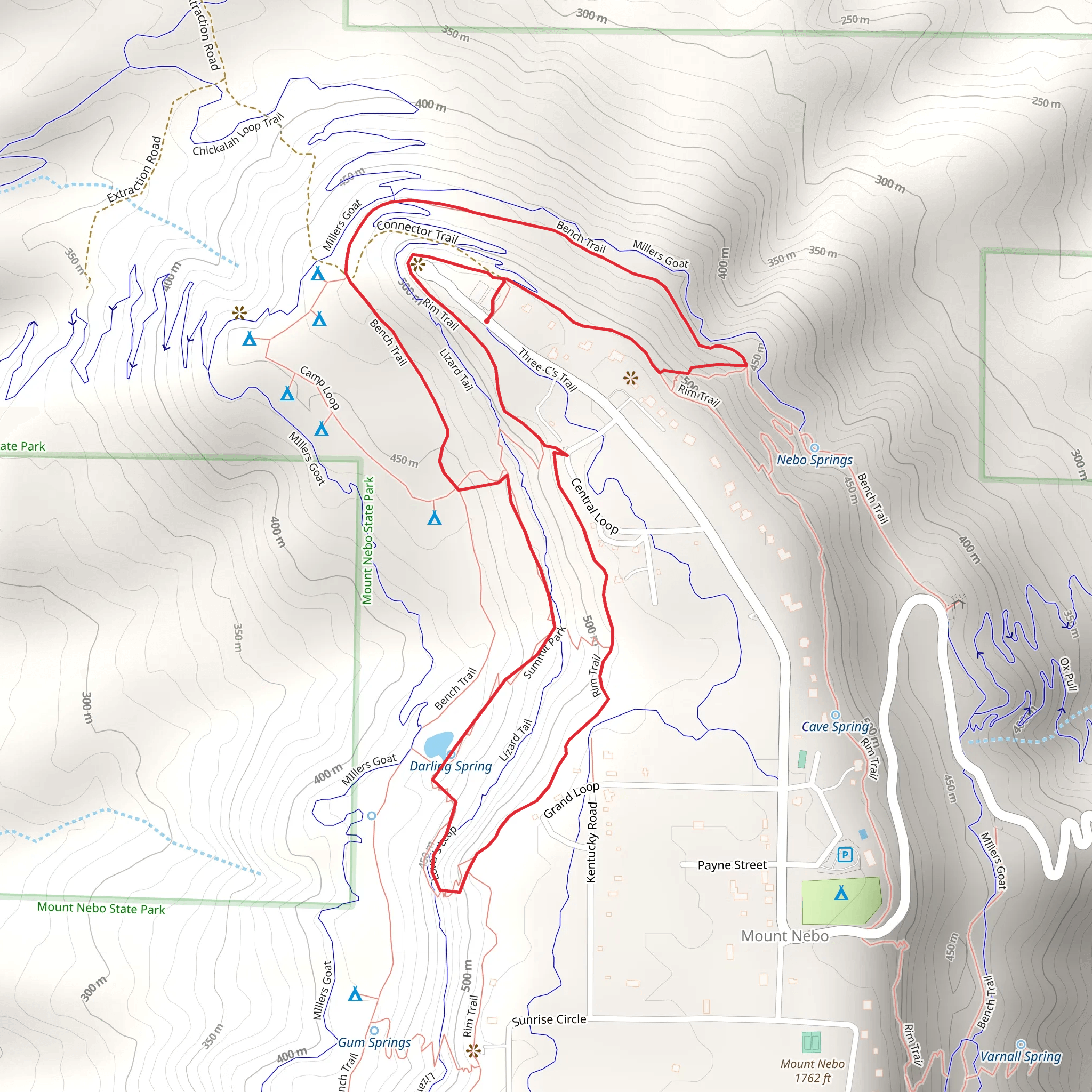 Rim and Bench Loop Trail mobile static map