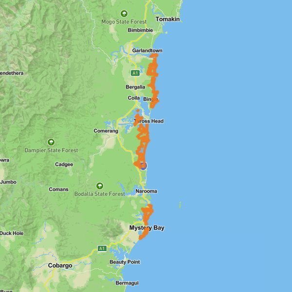 Eurobodalla National Park mobile static map