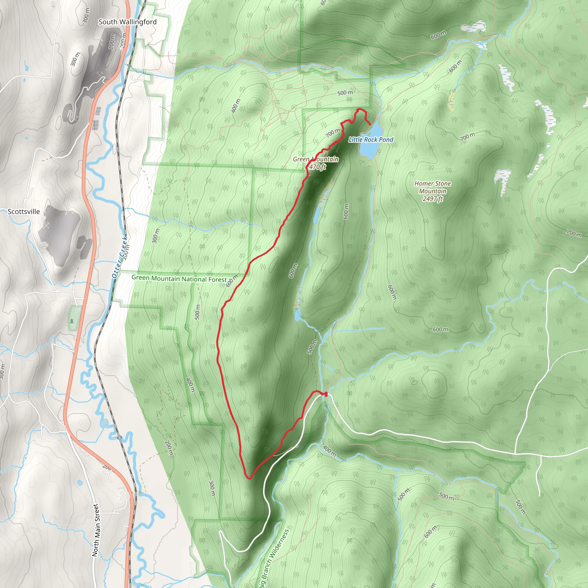 Green Mountain Trail mobile static map