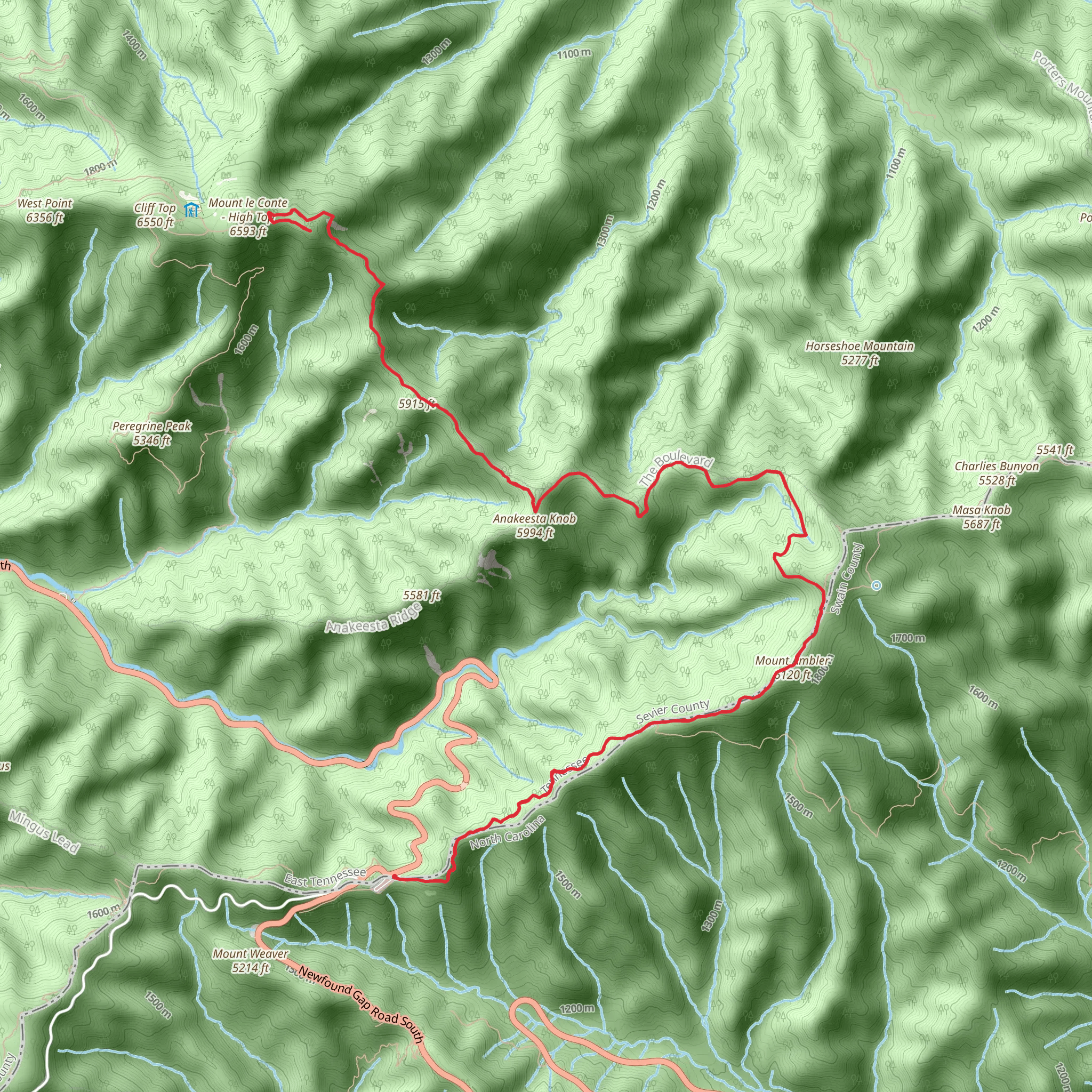 Myrtle Point and Alum Gap via Appalachian Trail mobile static map
