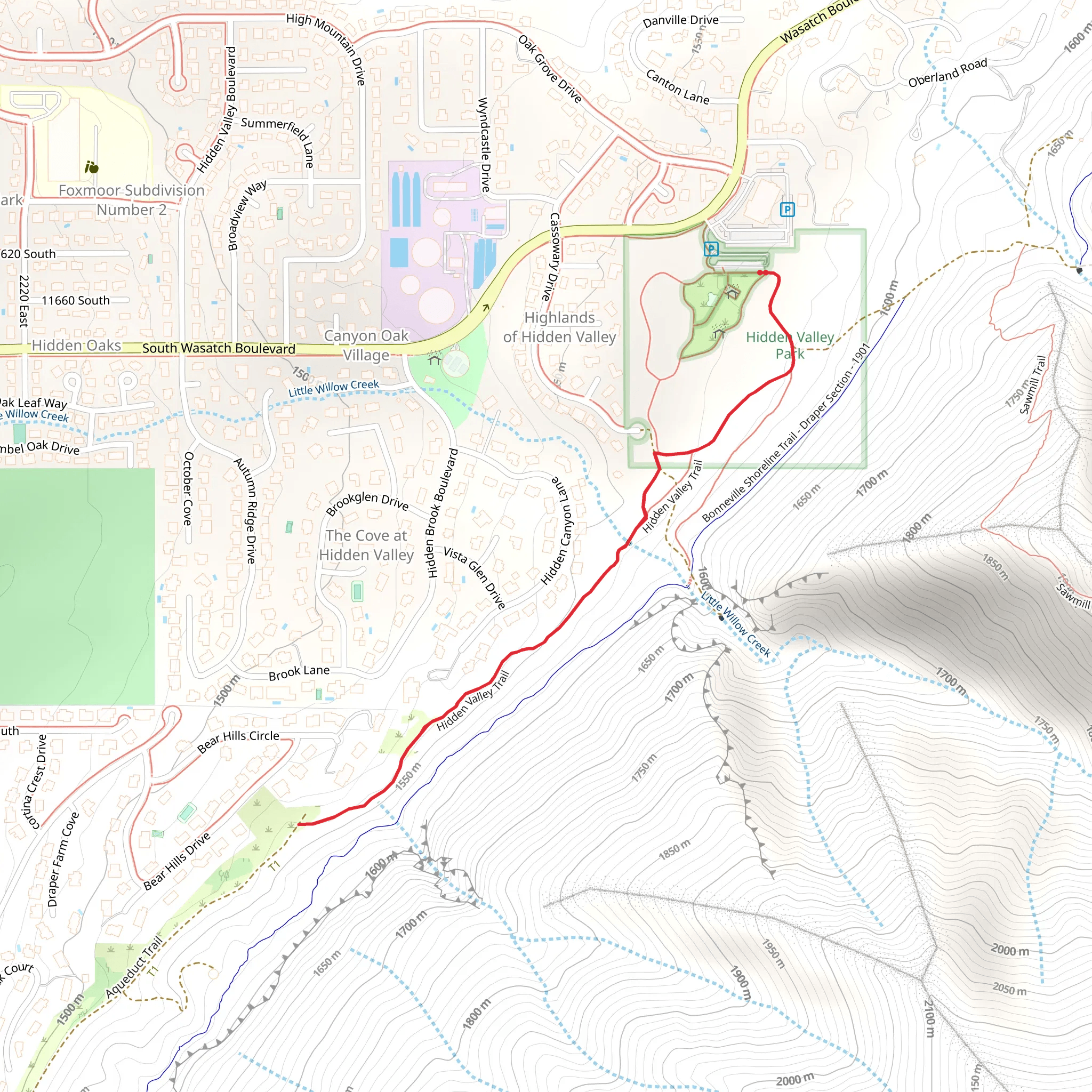 Hidden Valley Trail mobile static map