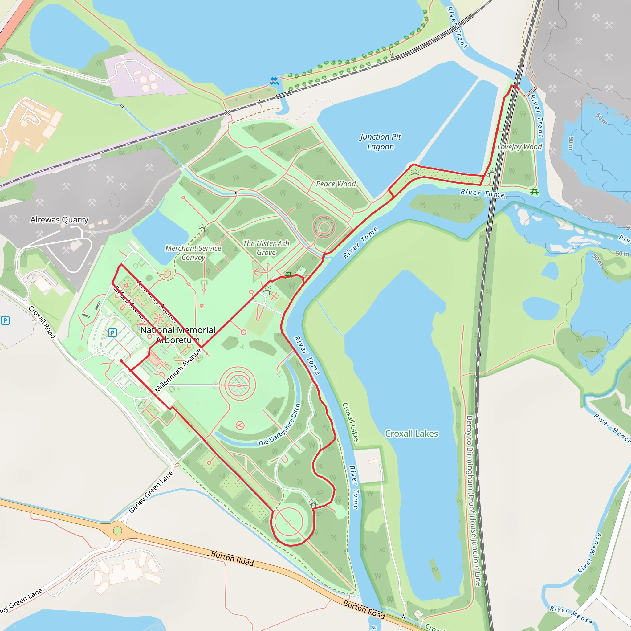 National Memorial Arboretum Walk mobile static map