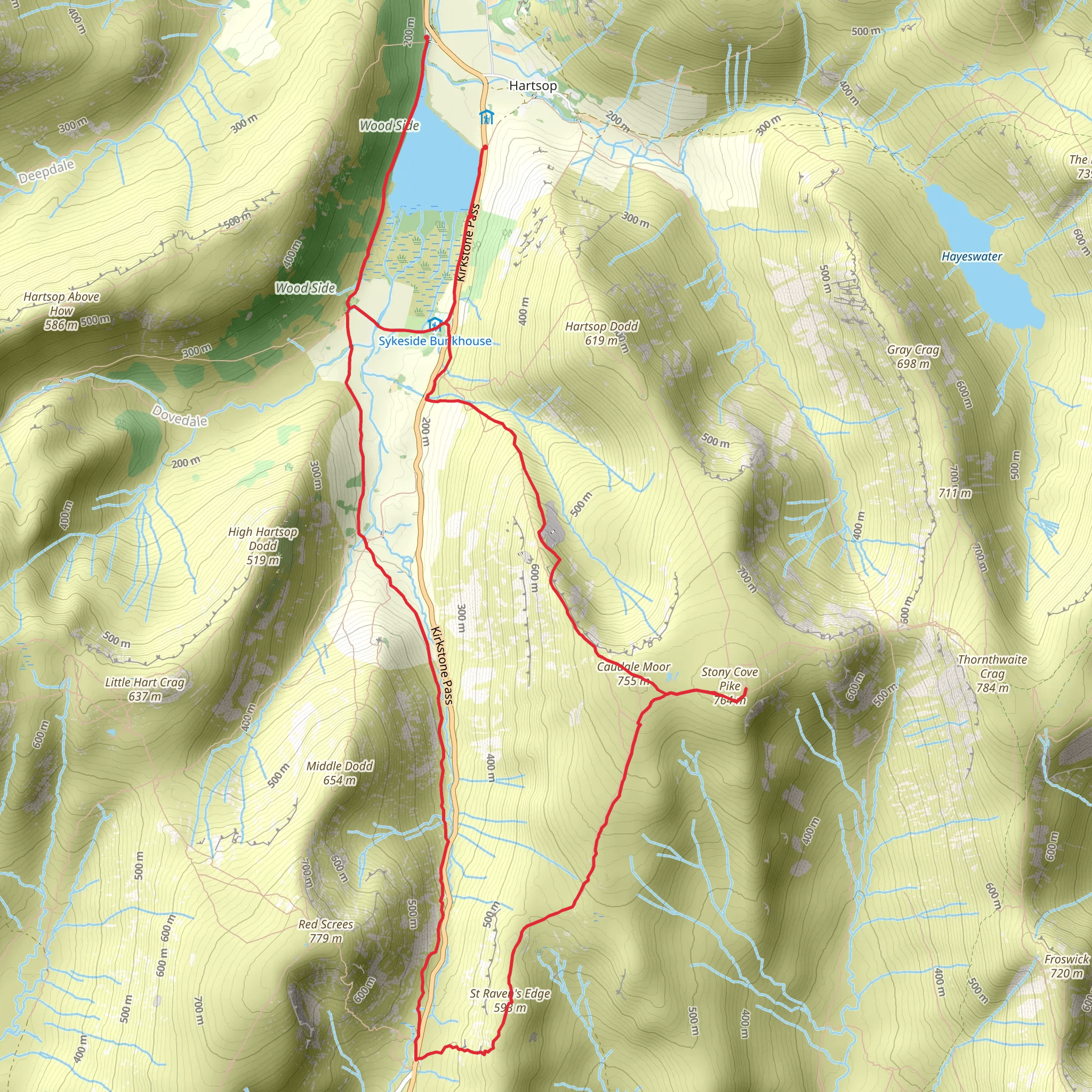Caudale Moor and Stony Cove from Cowbridge mobile static map