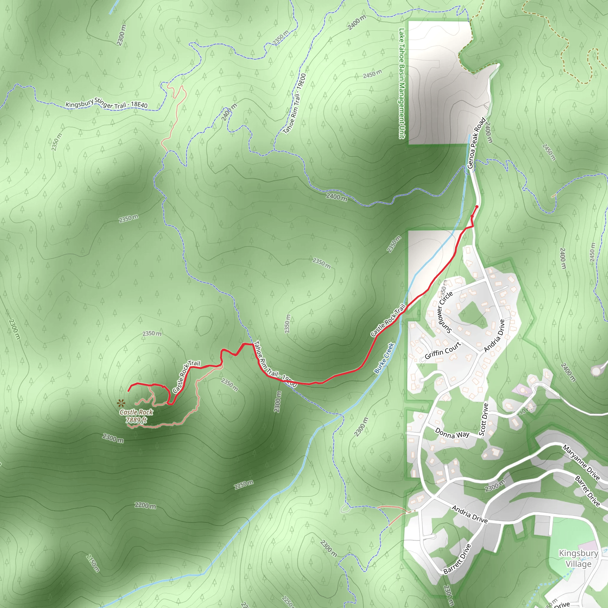 Castle Rock Trail Out and Back mobile static map