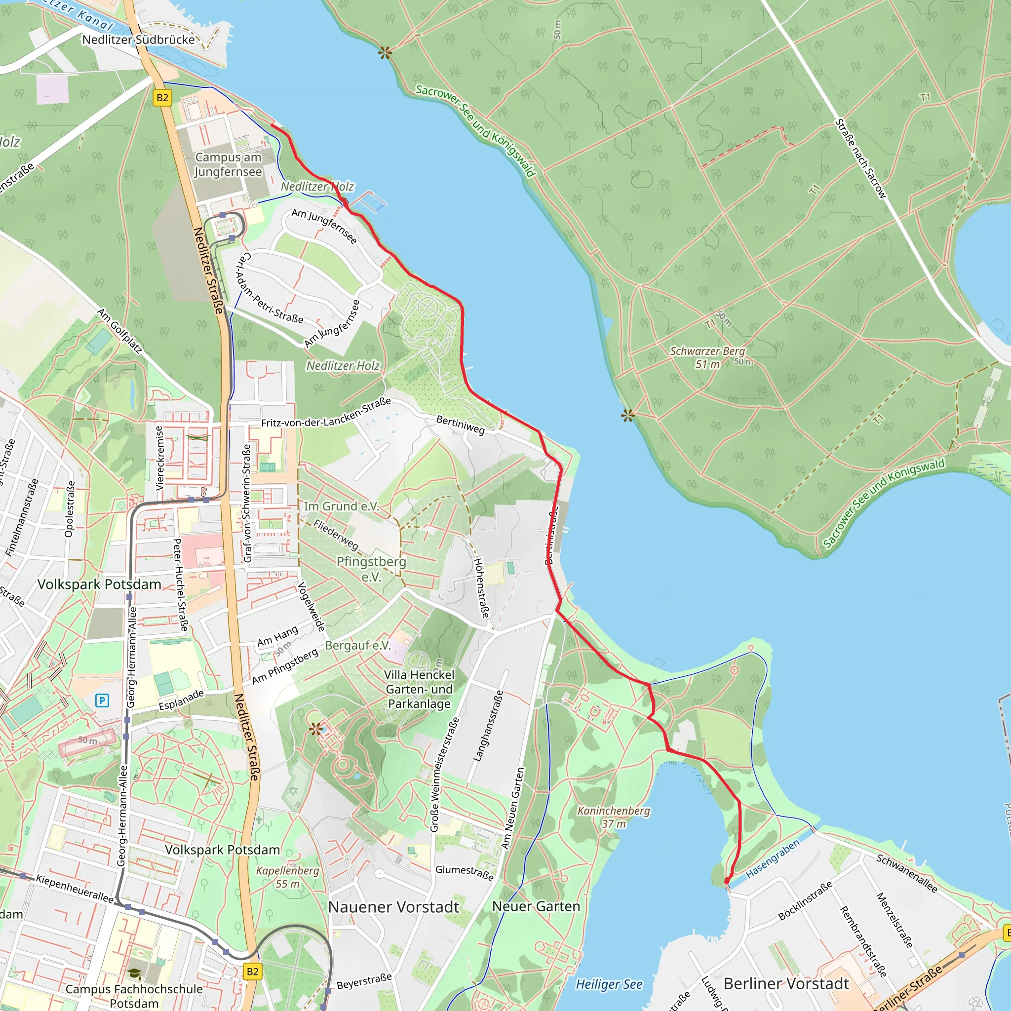 Nedlitzer Holz and Sacrow-Paretzer Kanal mobile static map