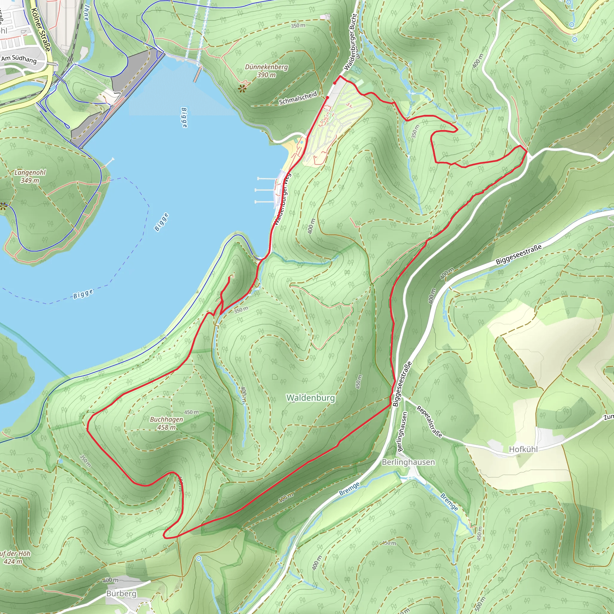 Rundweg Repetal and Kurkoelner Weg mobile static map