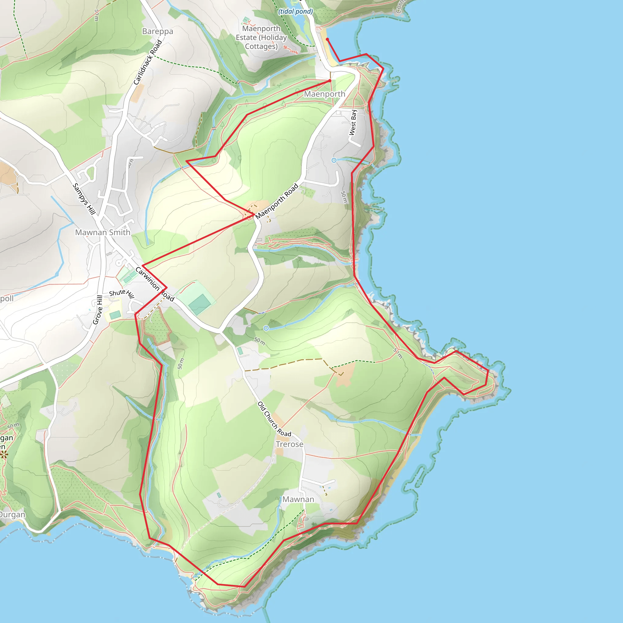 Pendra Loweth - Rosemullion Walk mobile static map