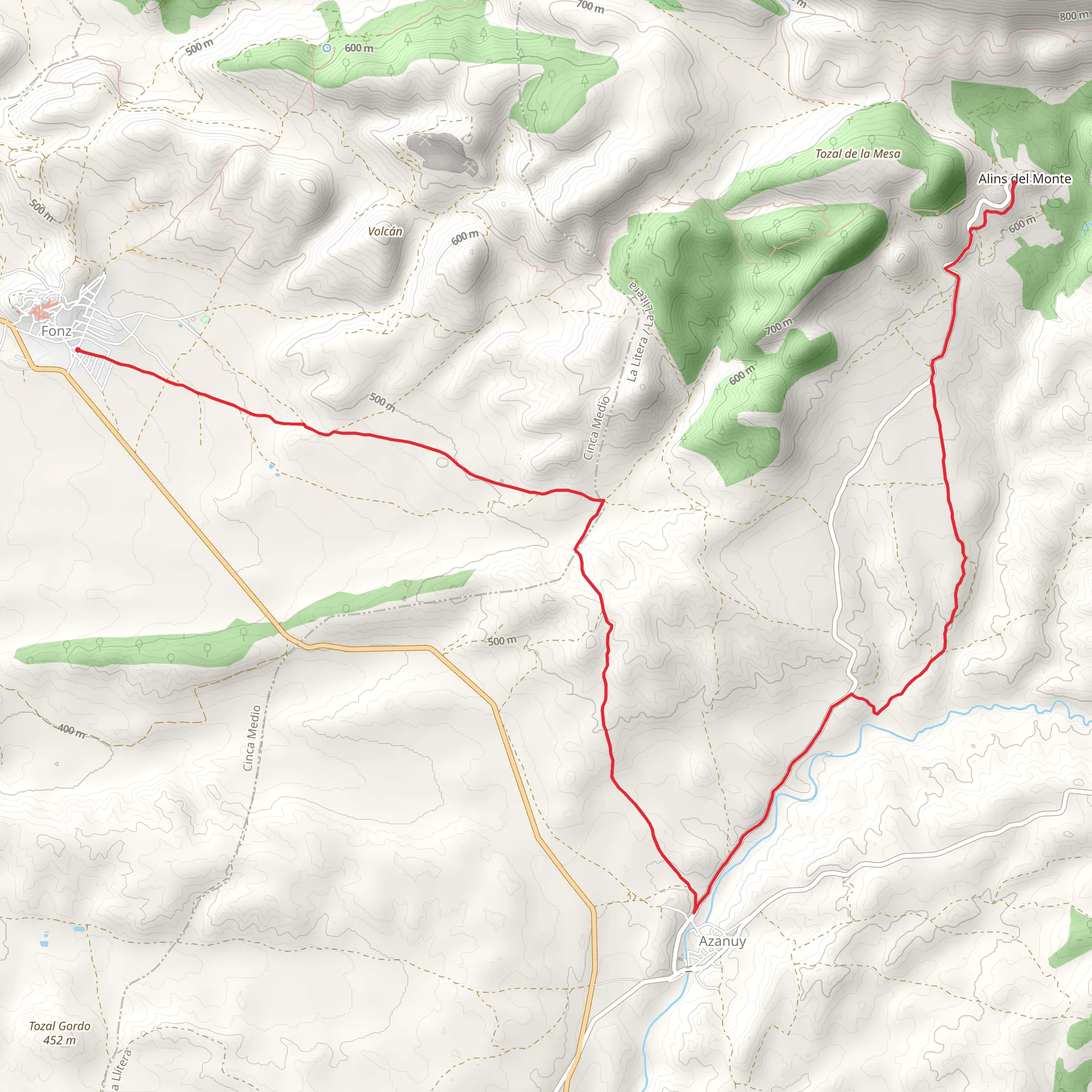 Fonz - Alíns del Monte PR HU 107 mobile static map