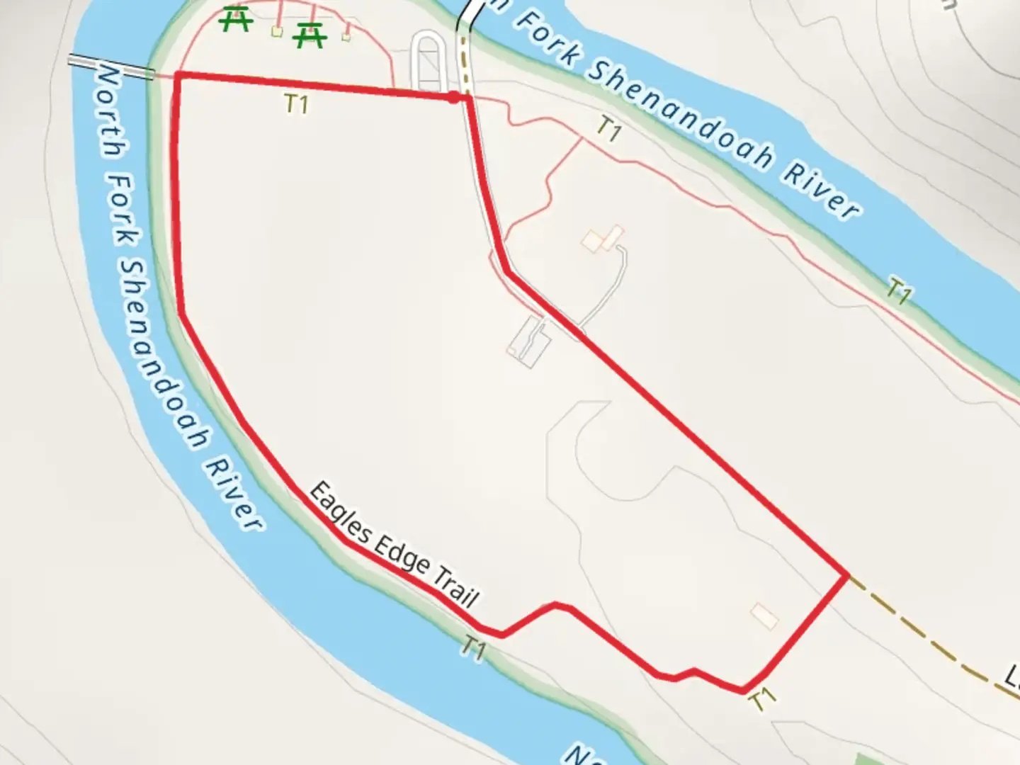 An image depicting the trail Eagles Edge Loop Trail and its surrounding area.