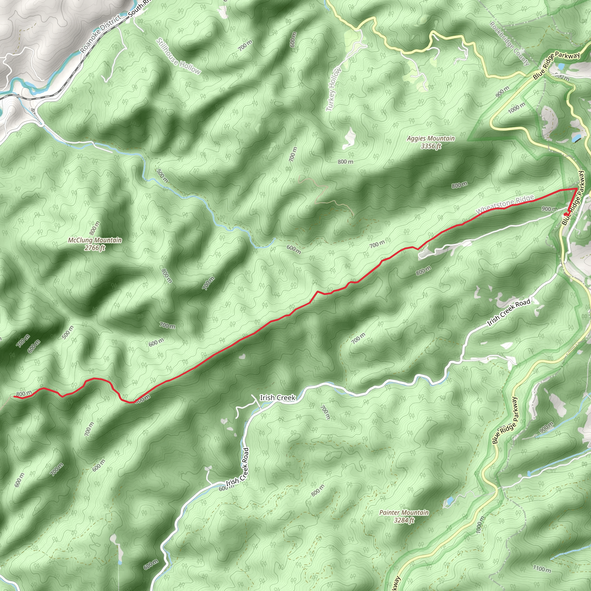 Adam Peak via Whetstone Ridge Trail mobile static map