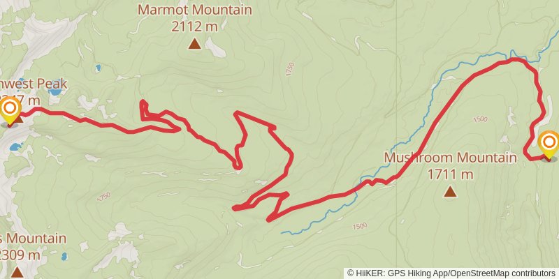 Pacific Northwest Trail stage 102 Map
