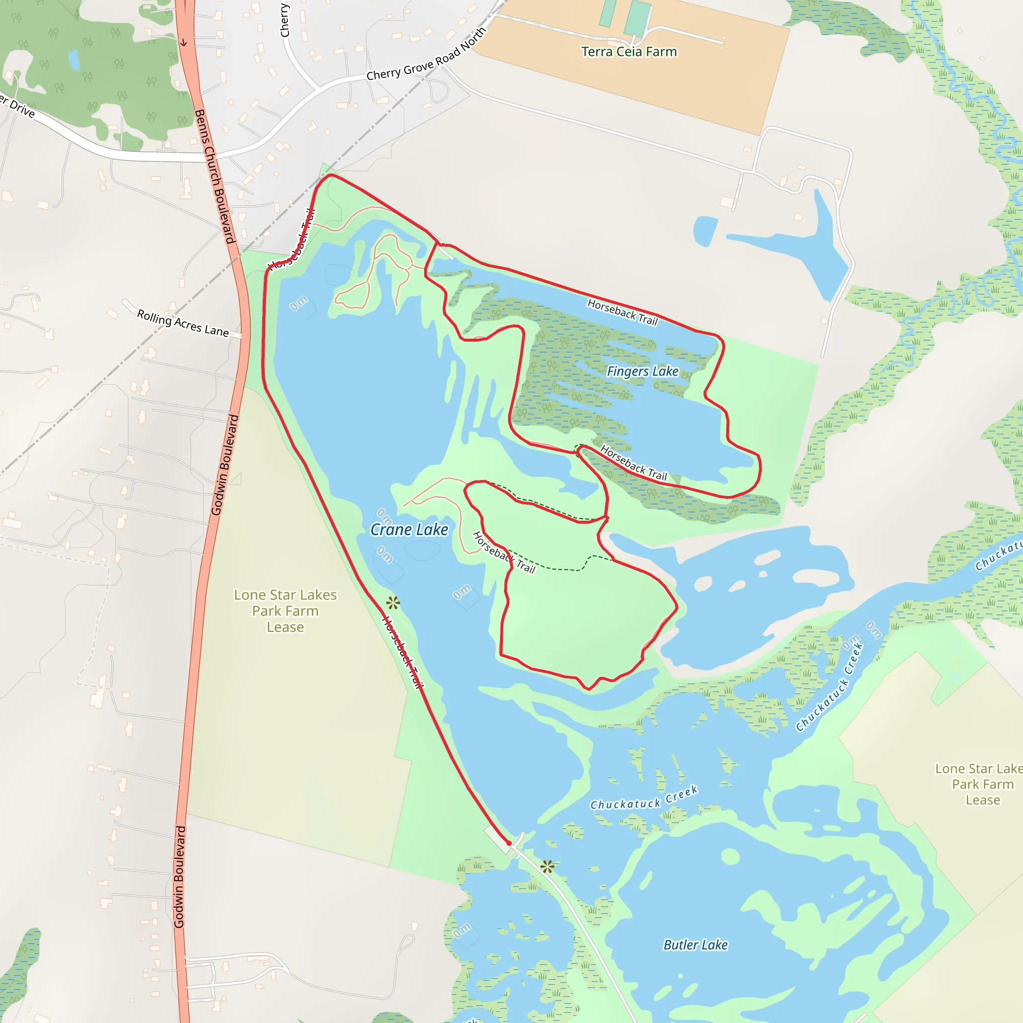 Crane Lake and Fingers Lake Loop mobile static map