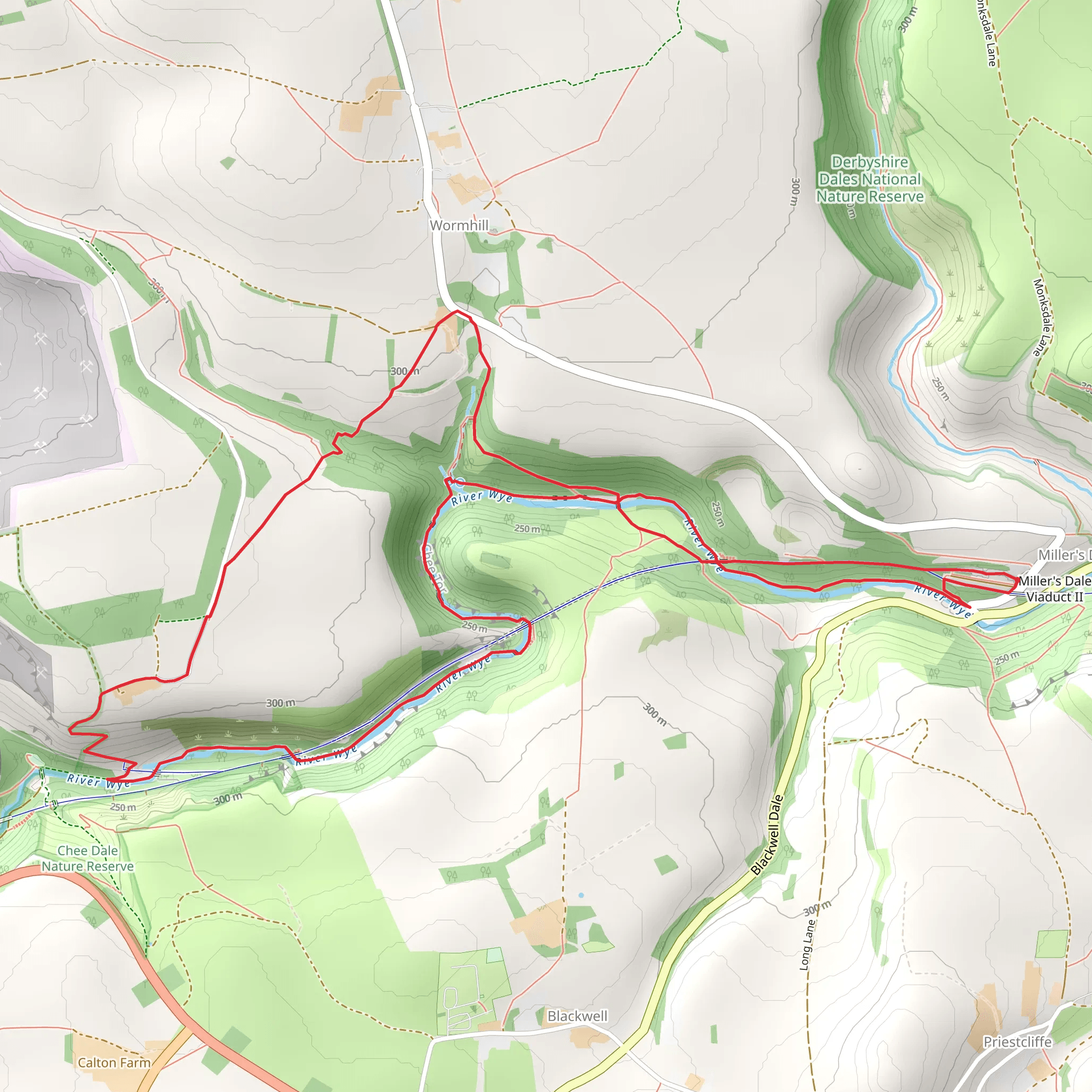 Chee Dale Walk via Monsal Trail mobile static map