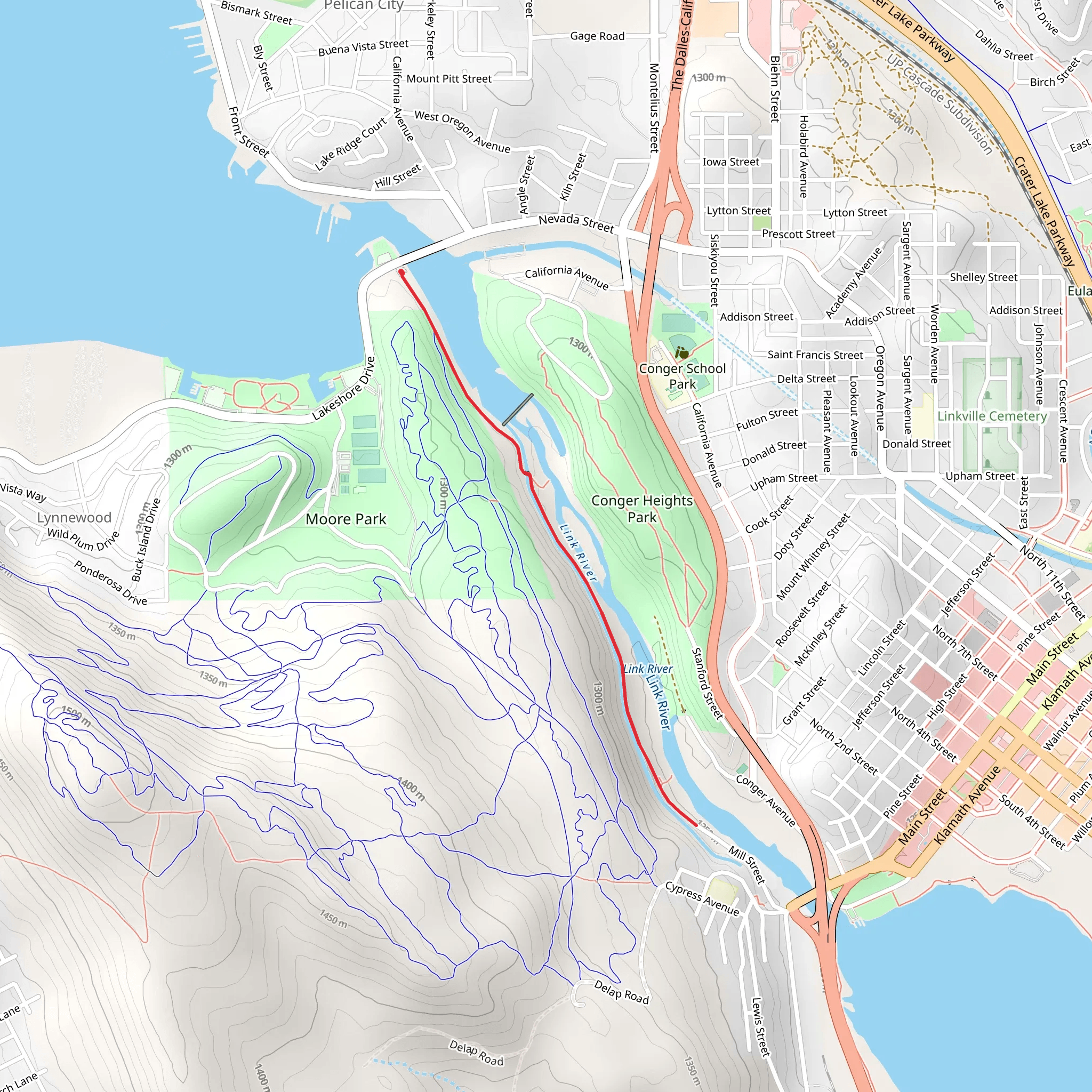 Link River Trail mobile static map