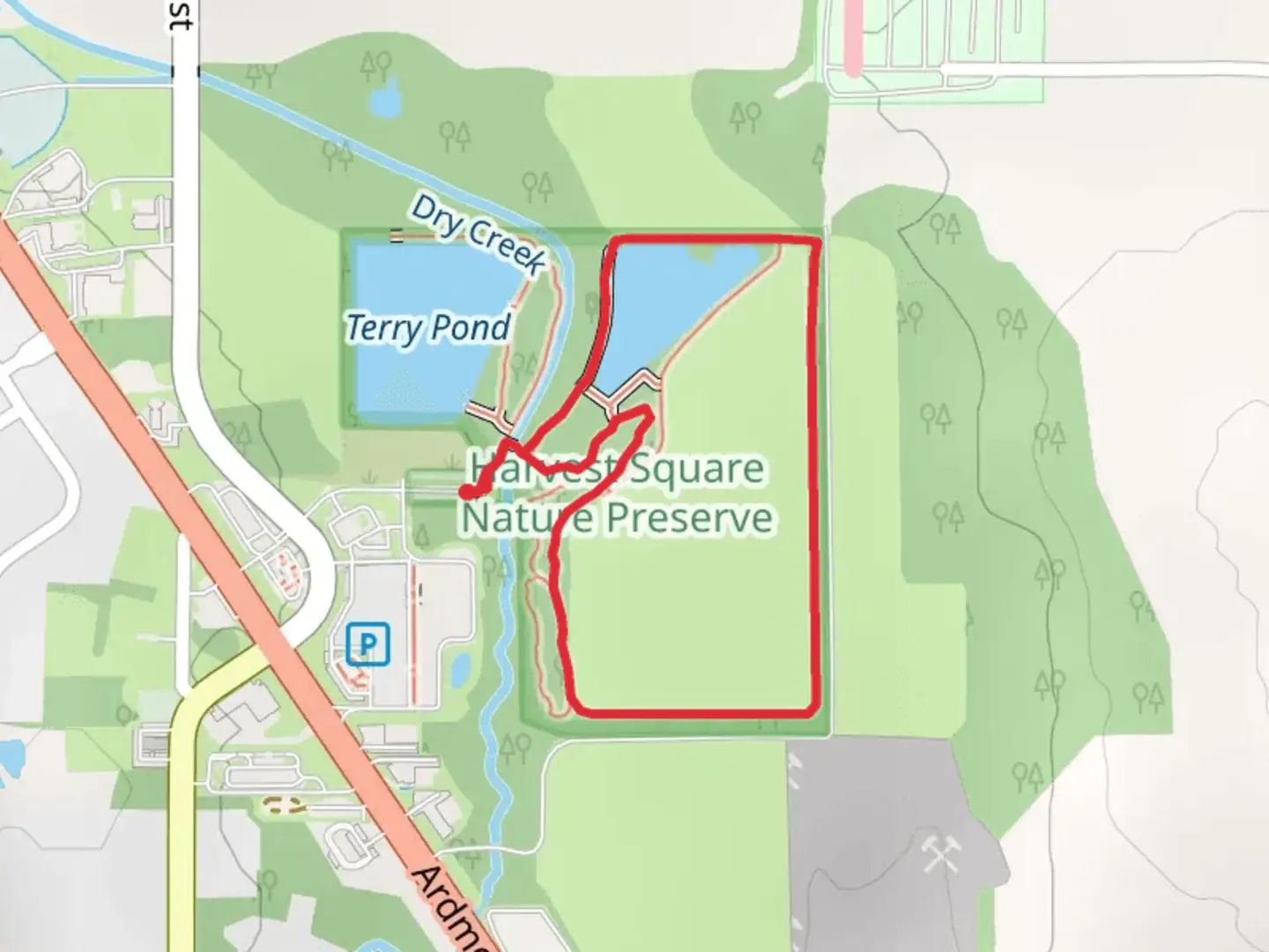An image depicting the trail Turner Pond and Senators Loop Trail and its surrounding area.
