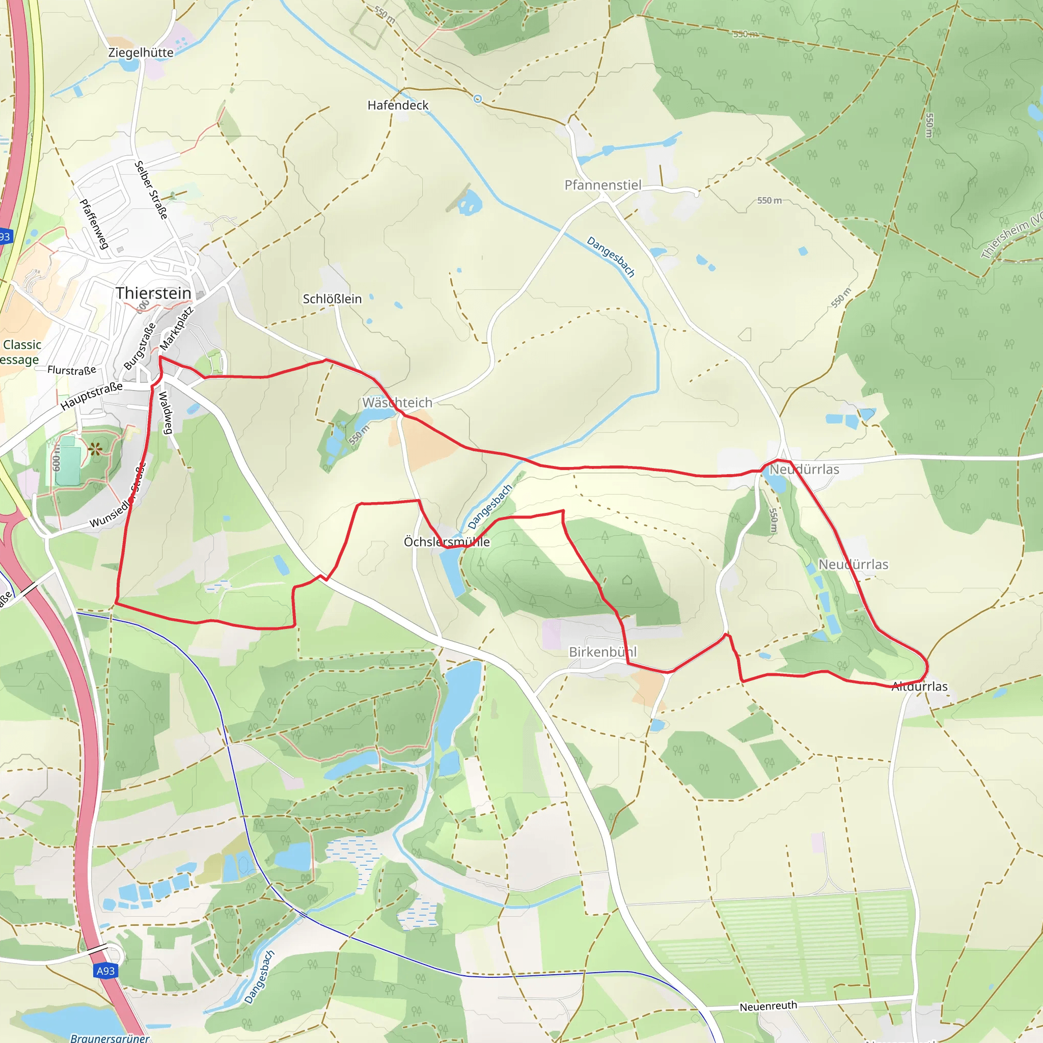 Wanderweg 2 Thierstein mobile static map