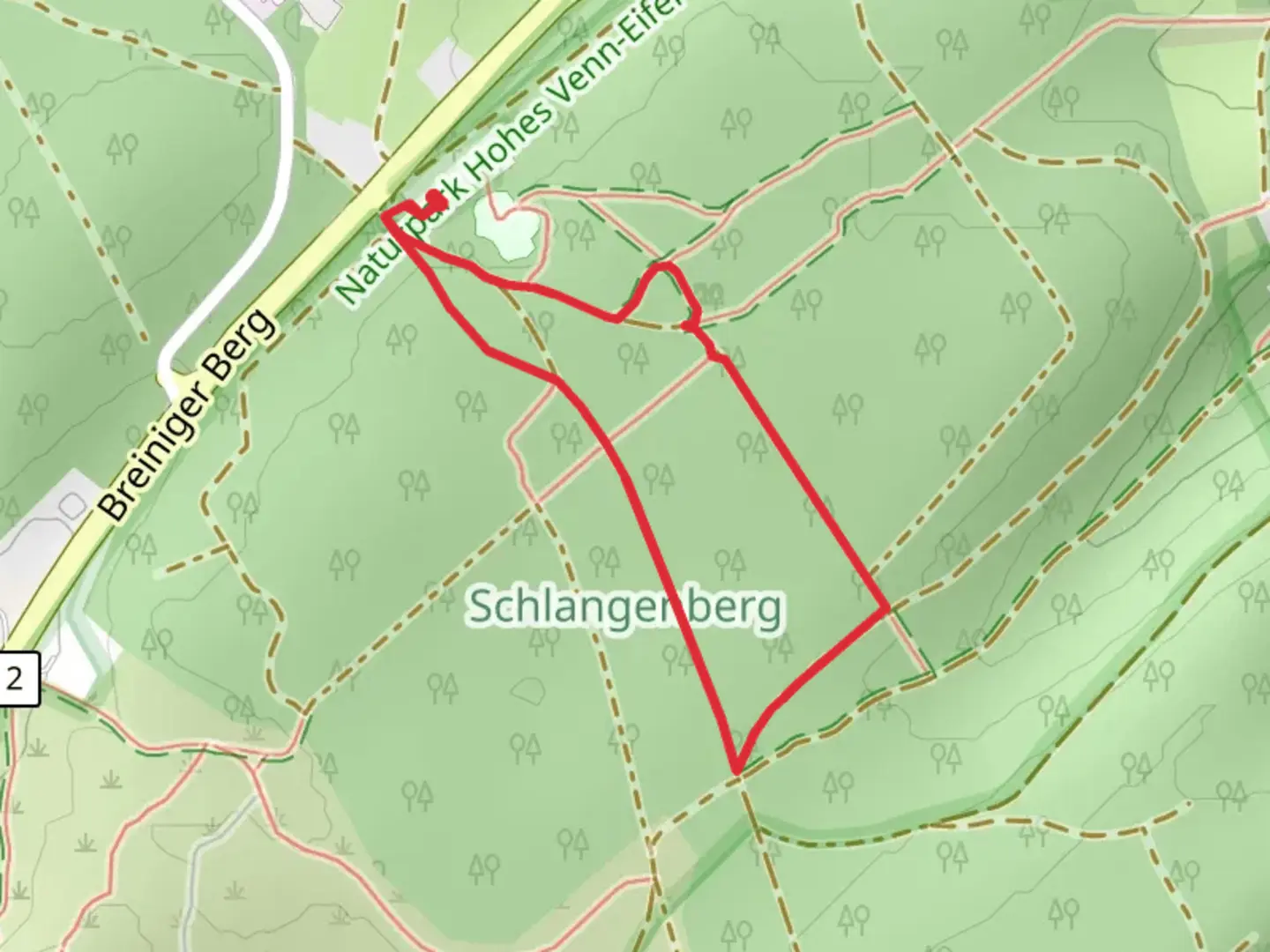 An image depicting the trail Stolberger Wald and its surrounding area.