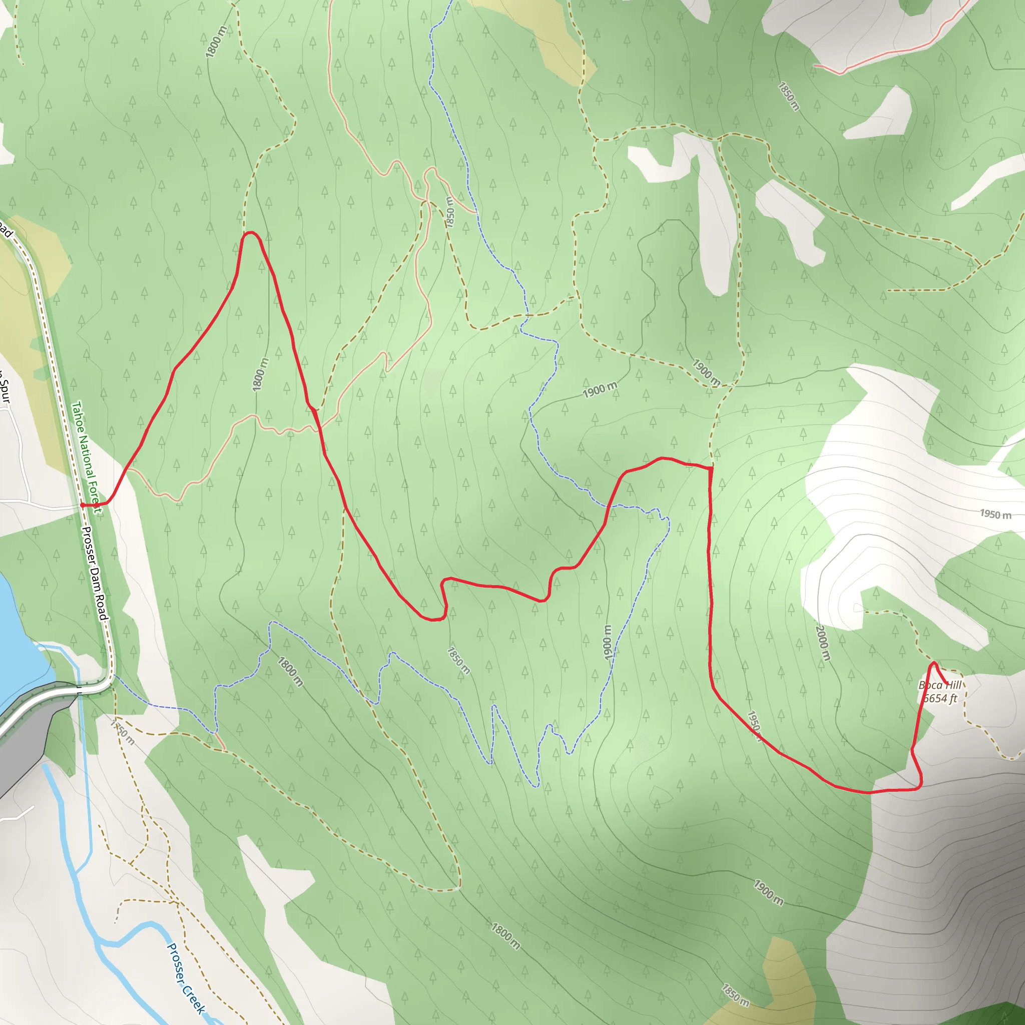 Boca Hill from Prosser Dam Road mobile static map