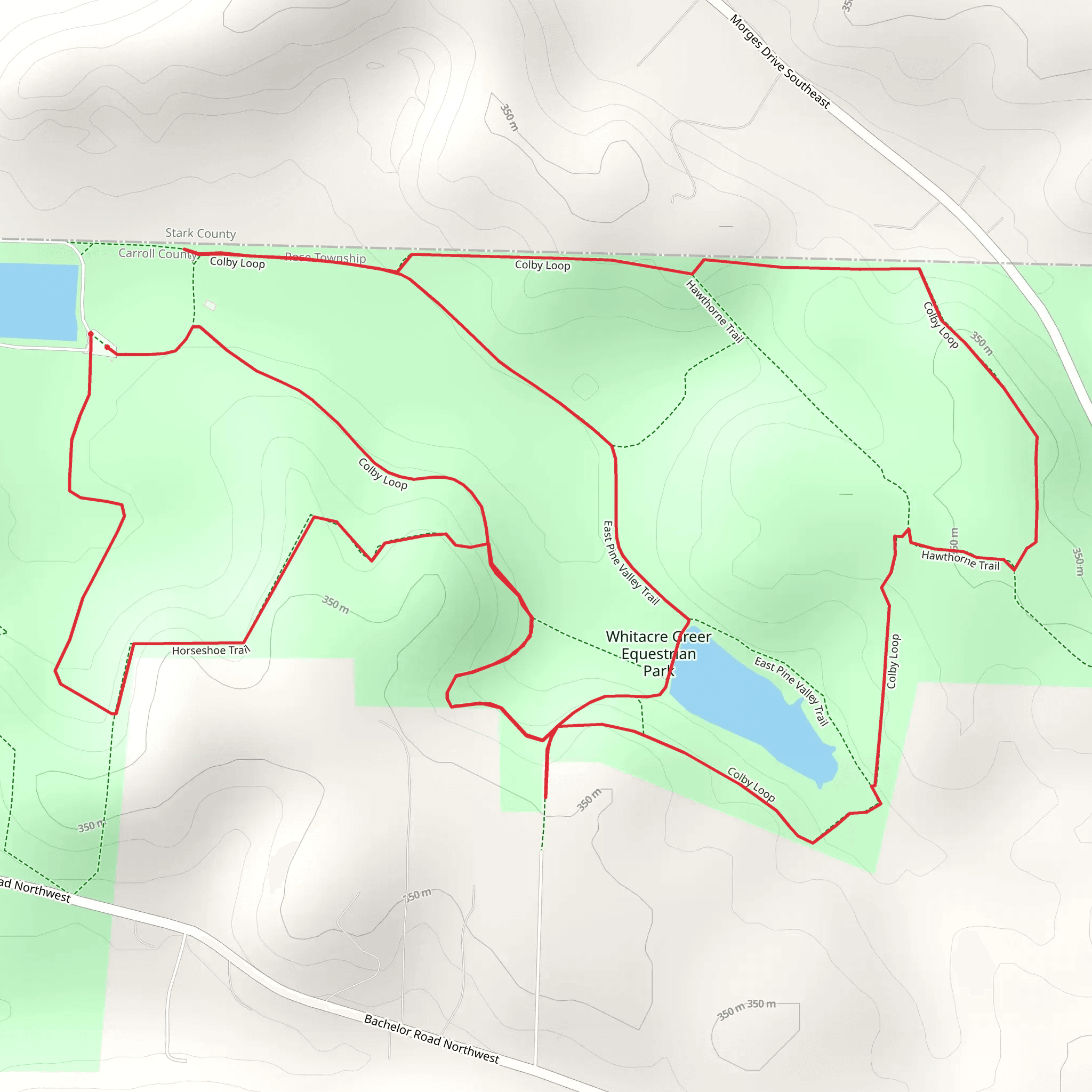 Colby Loop and East Pine Valley Trail mobile static map