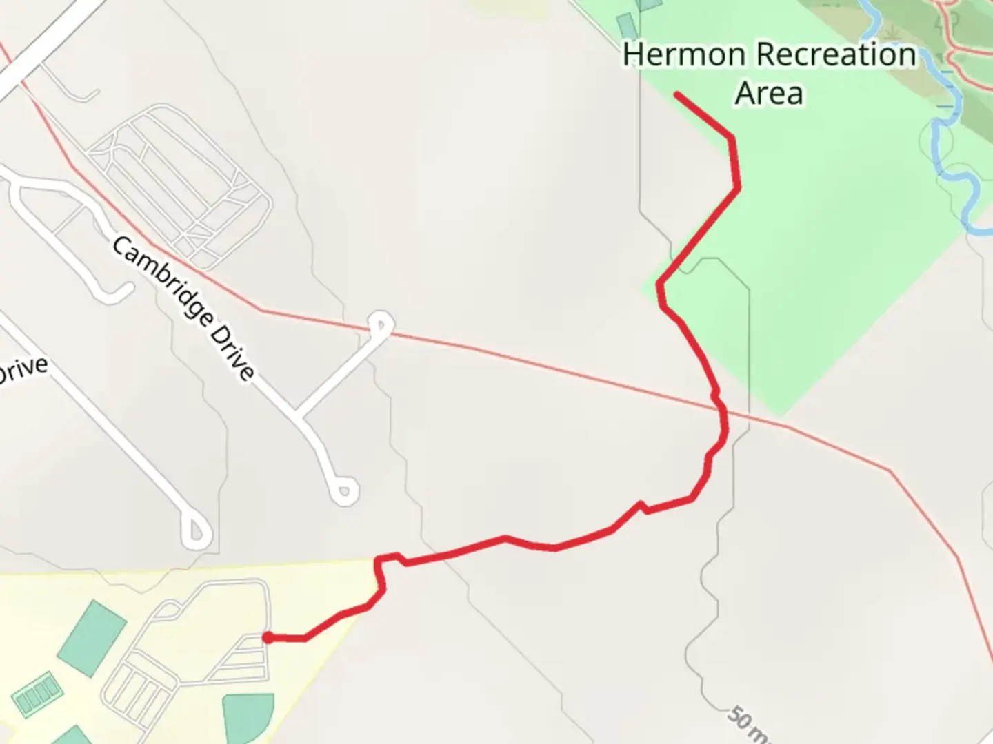 An image depicting the trail Hermon HS Walk and its surrounding area.