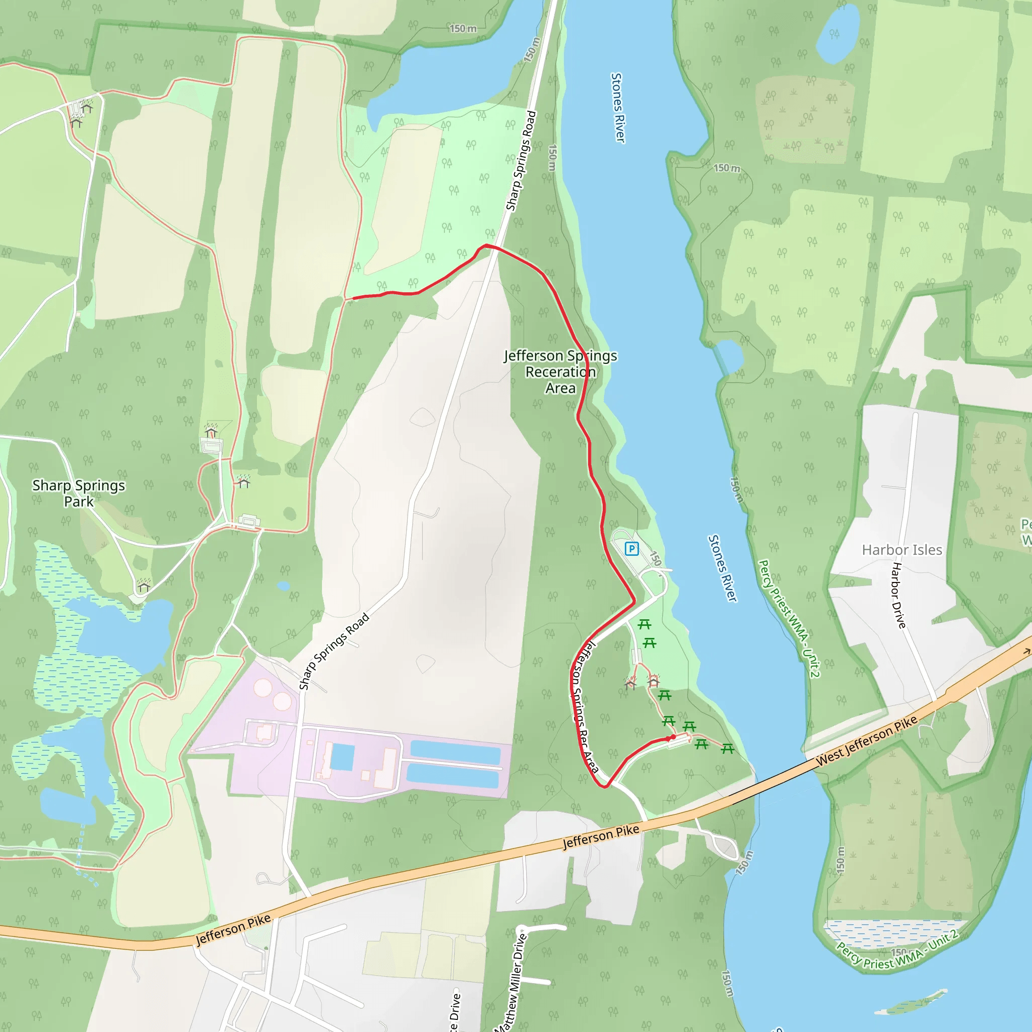 Jefferson Springs Recreation Area Walk mobile static map