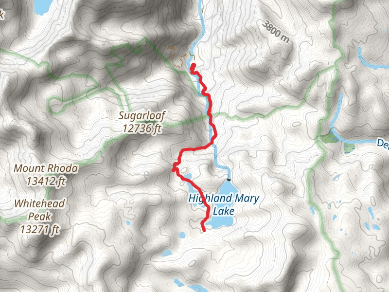 Highland Mary Lake Trail mobile static map