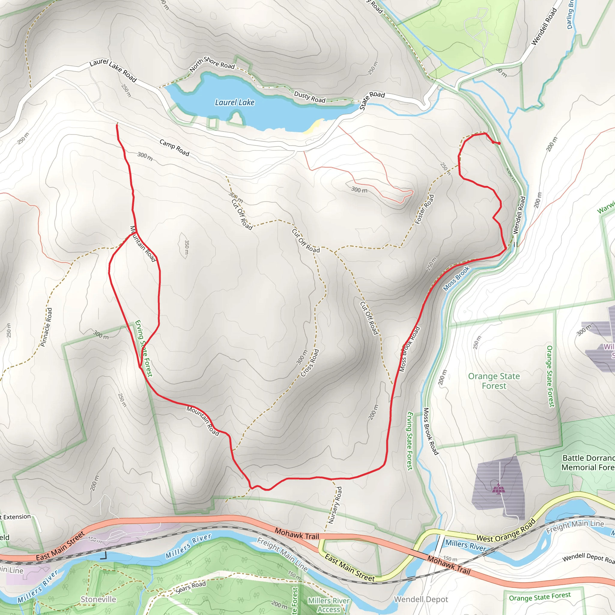 Wendell Road Out and Back mobile static map